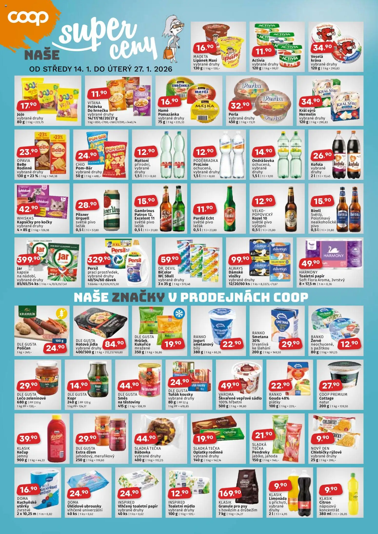Coop leták - Jihočeský region od 14.01.2026 | Strana: 2 | Produkty: Sádlo, Kopr, Wc, Persil