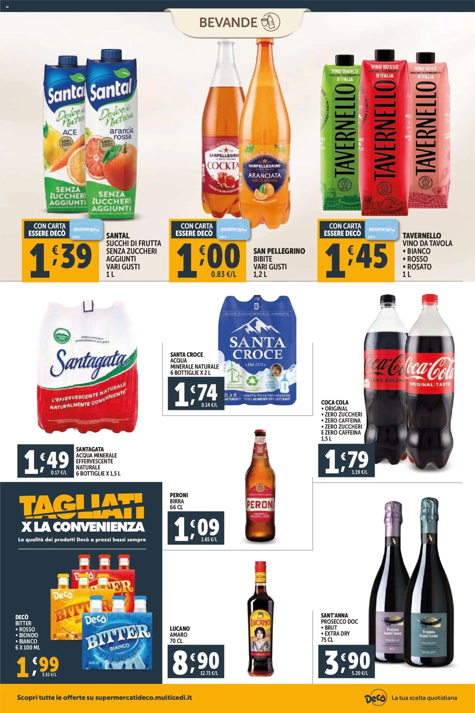 Volantino Decò del 23.02.2026 | Pagina: 10 | Prodotti: Prosecco, Acqua, Bibite, Vino bianco