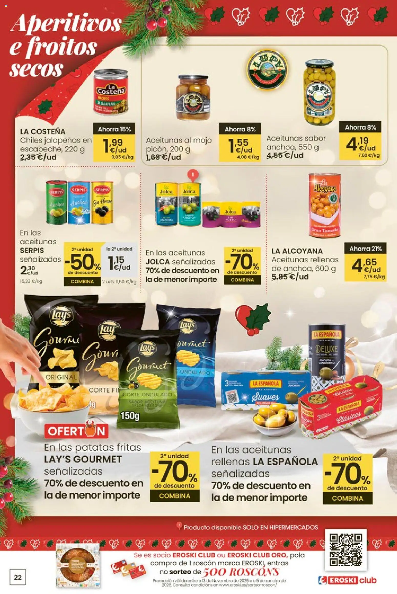 Eroski - Center │ válido desde el 27.11.2025 | Página: 22 | Productos: Καλτσάκια μισά, Anchoa