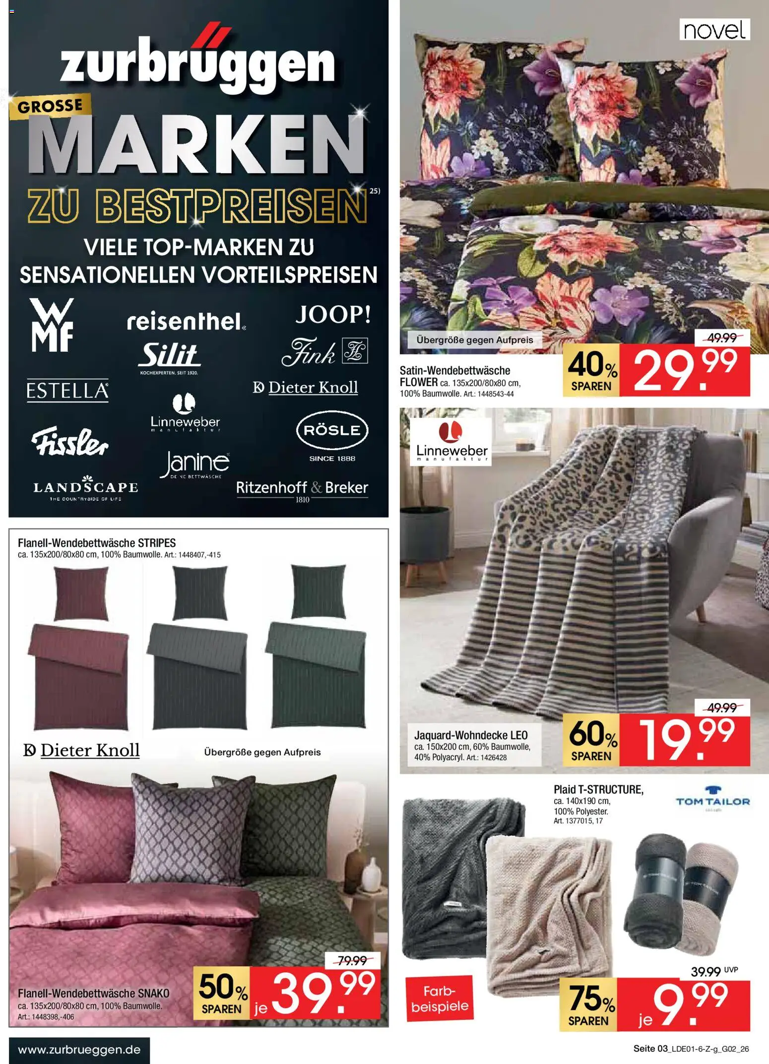 Zurbrüggen Große Marken-Sensation – gültig ab 31.01.2026 | Seite: 3 | Produkte: Bettwäsche