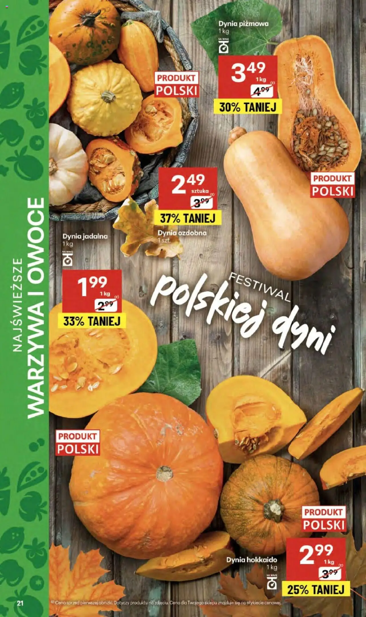 Delikatesy Centrum Gazetka - Sklepy Własne od 16.10.2025 | Strona: 21 | Produkty: Dynia, Warzywa, Owoce