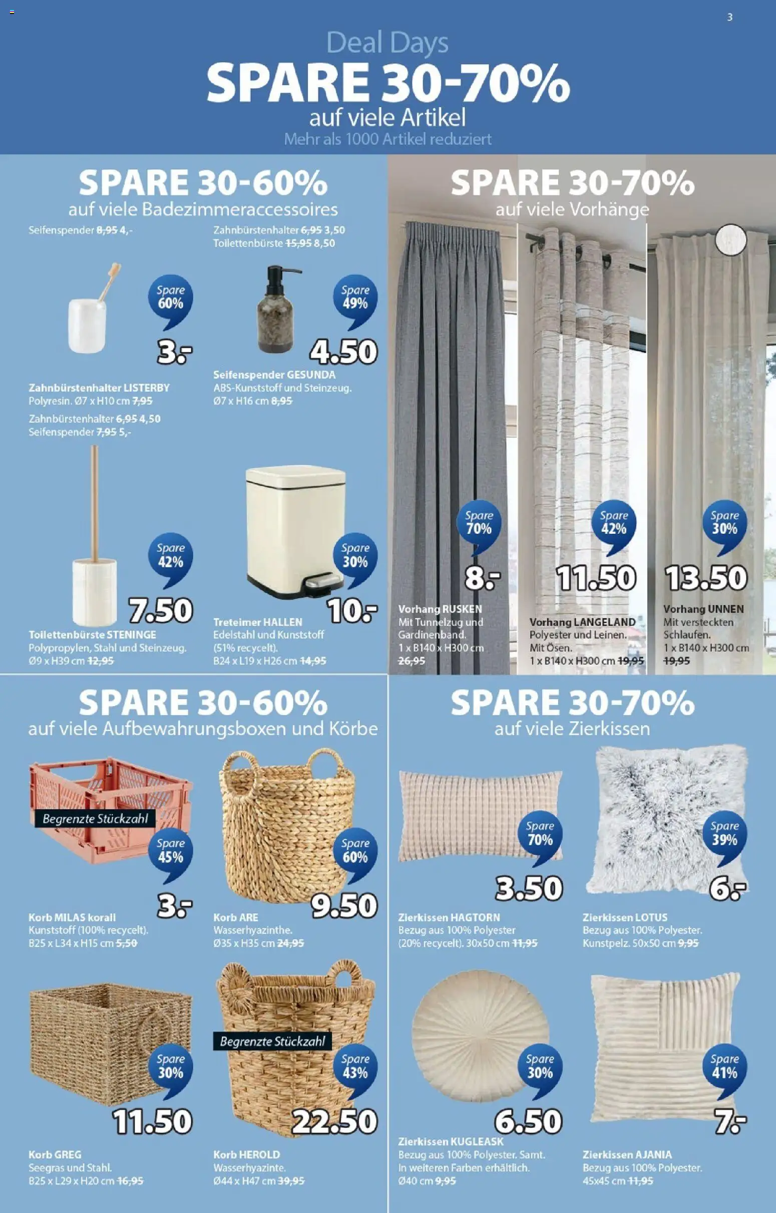 JYSK Aktionen – gültig ab 23.12.2025 | Seite: 3 | Produkte: Seifenspender, Korb, Vorhang