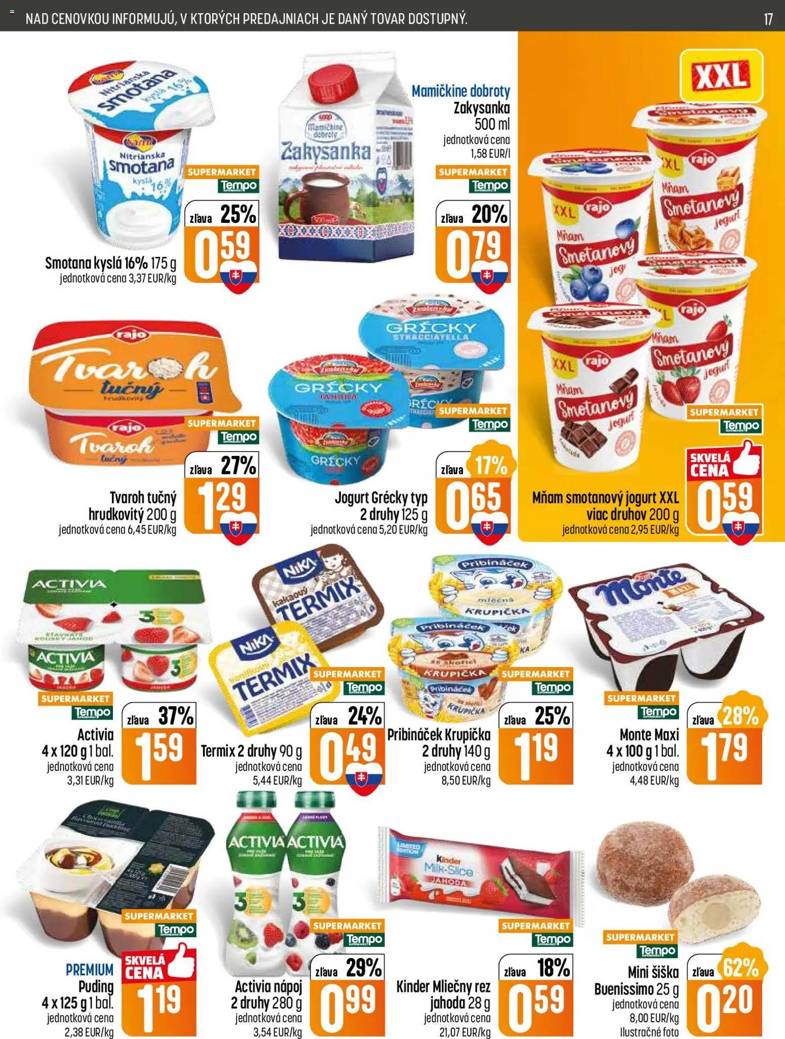 Nové COOP Jednota akcie – leták je platný od 29.01.2026 | Strana: 17 | Produkty: Jogurt, Puding, Kinder, Tvaroh