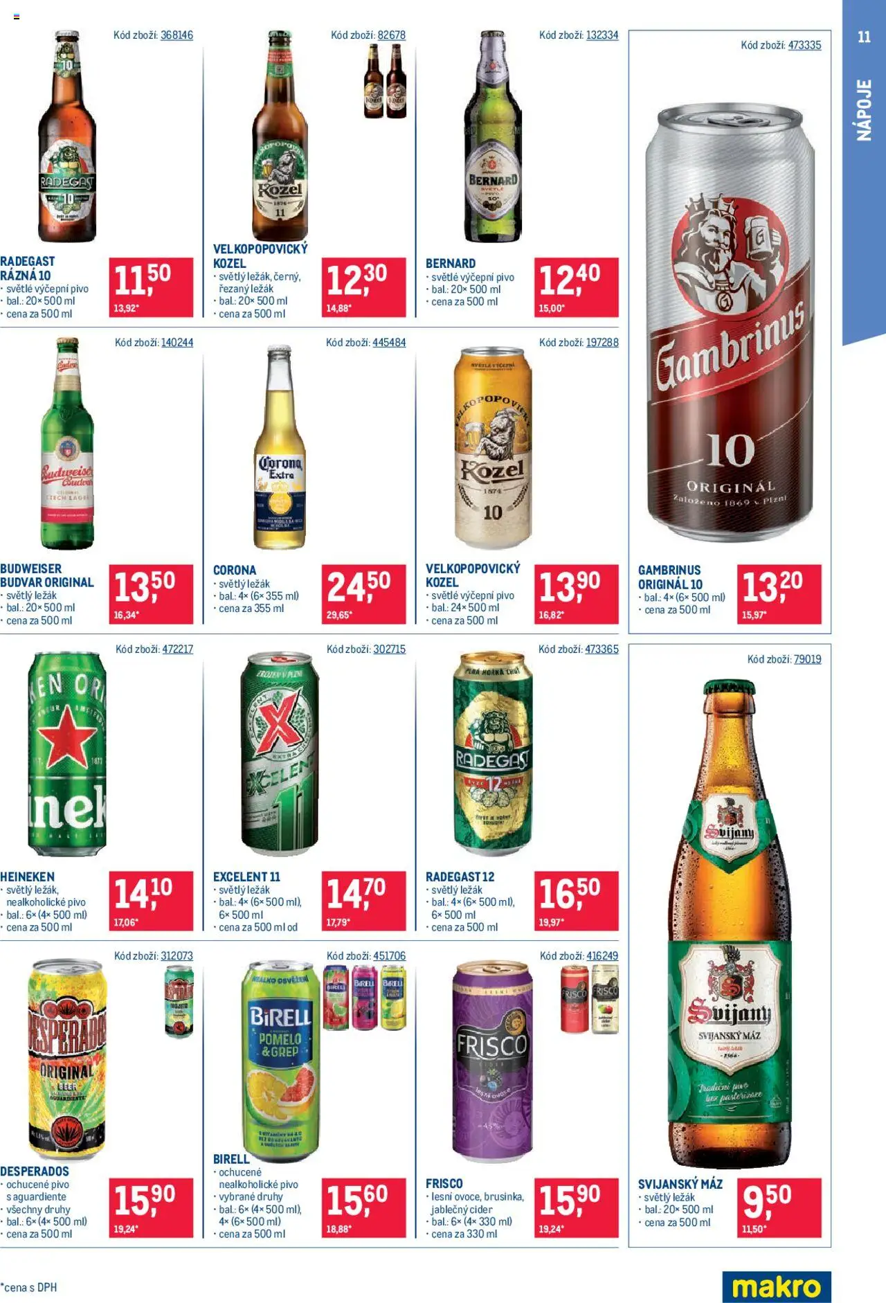 Makro leták - Maloobchod od 08.10.2025 | Strana: 11 | Produkty: Budvar, Pivo, Desperados, Kozel