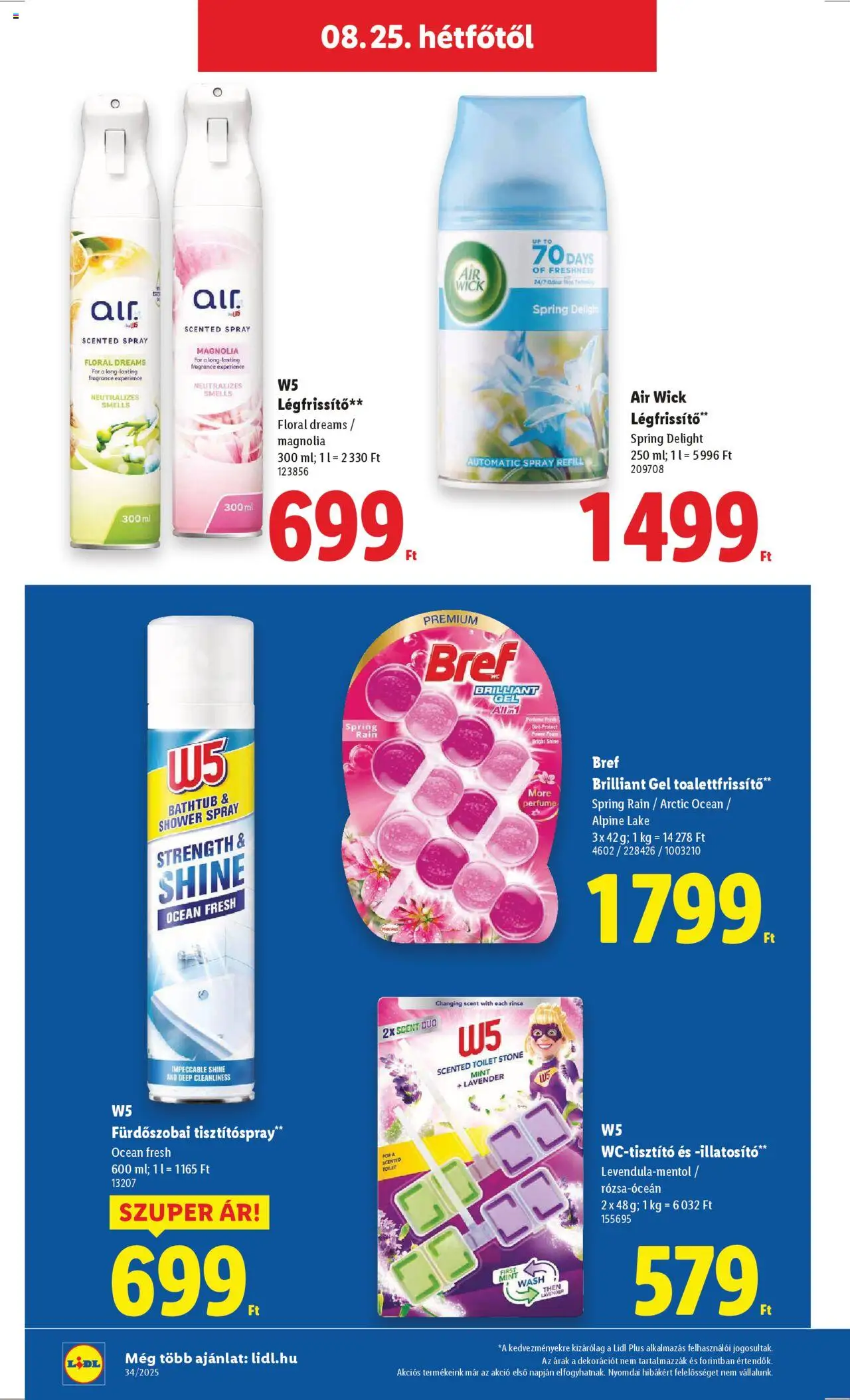 Lidl akciós ujság - amely érvényes a következő dátumtól: 21.08.2025 | Oldal: 68 | Termékek: Légfrissítő