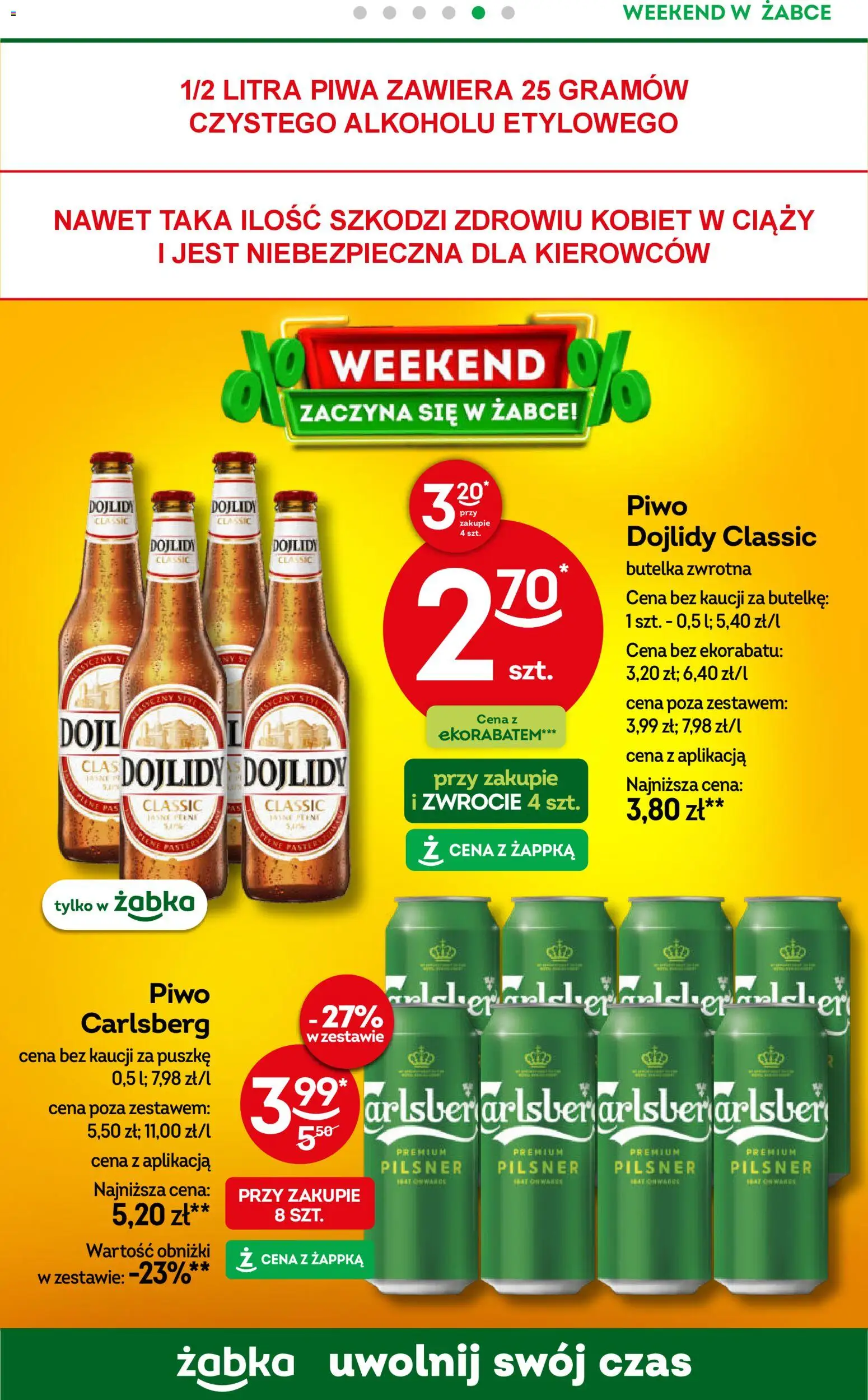 Żabka Gazetka - Weekendowe promocje od 09.01.2026 | Strona: 6 | Produkty: Piwo Carlsberg, Piwo