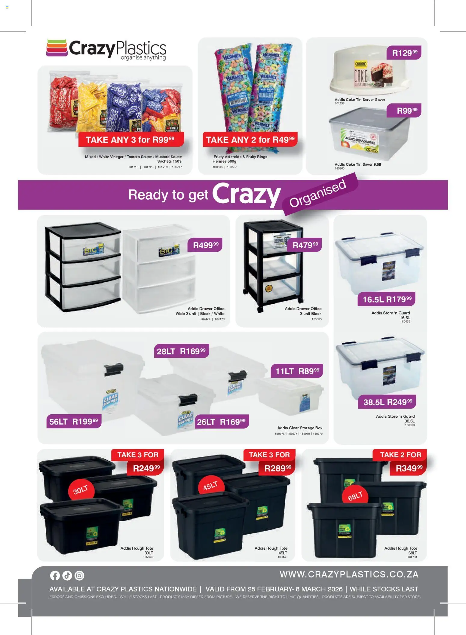 New Crazy Plastics catalogue – valid from 25.02.2026 | Page: 2 | Products: Box, Vinegar, Tomato sauce, Sauce
