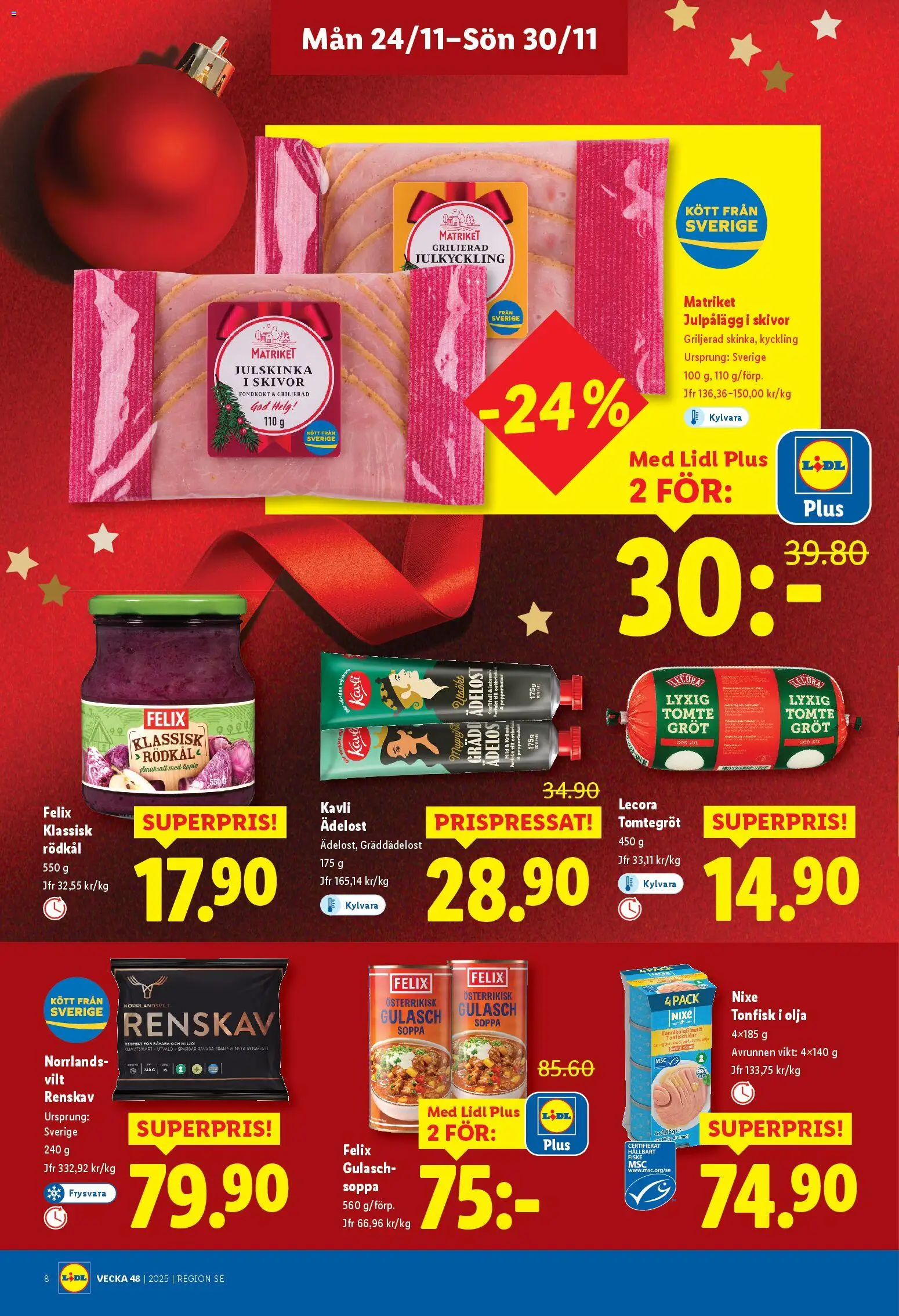 Lidl reklamblad aktuell från 24.11.2025 | Sida: 8 | Produkter: Olja, Äpple, Rödkål, Soppa