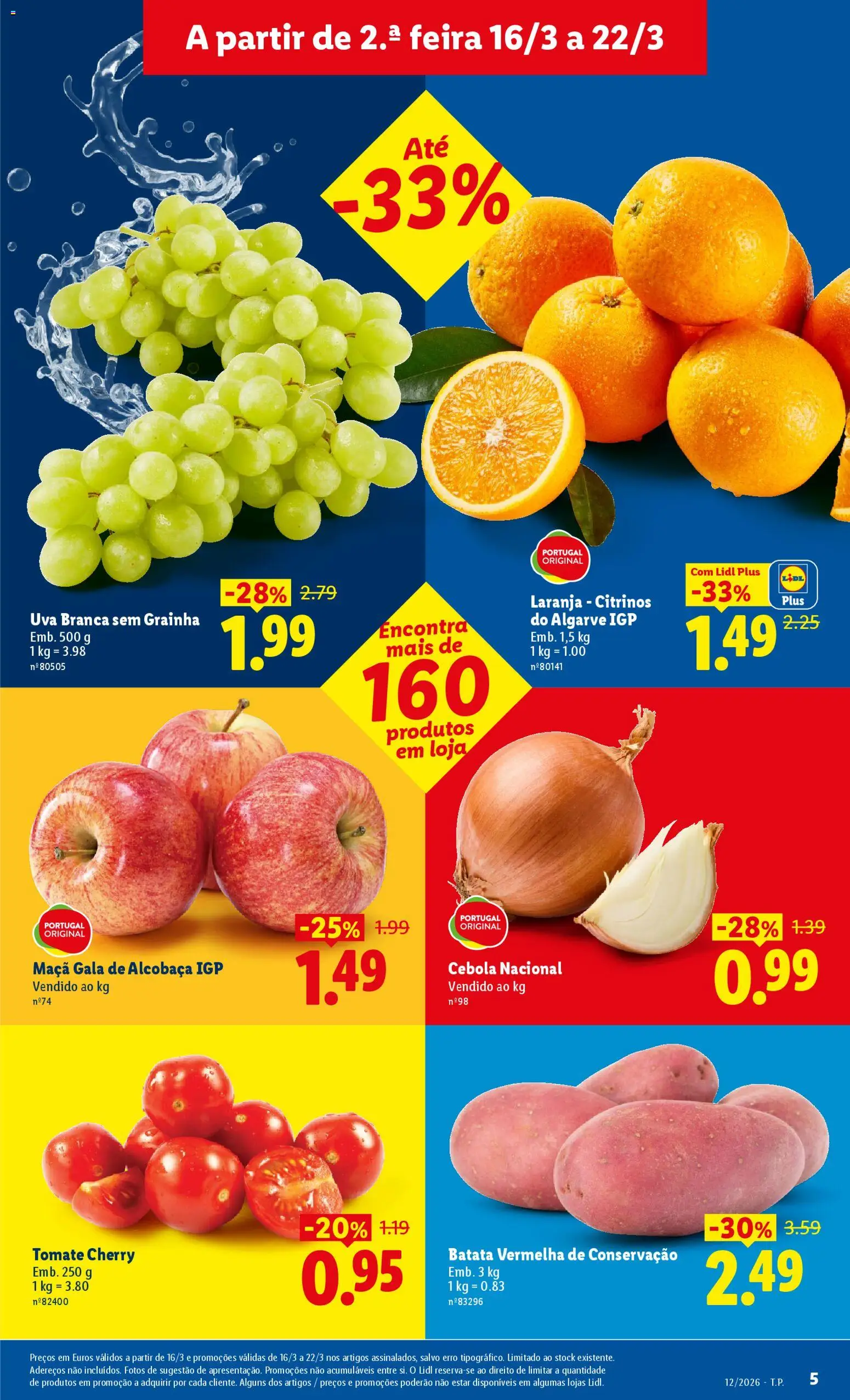 Lidl folheto │ válido de 16.03.2026 | Página: 5 | Produtos: Batata, Cebola, Maça, Tomate