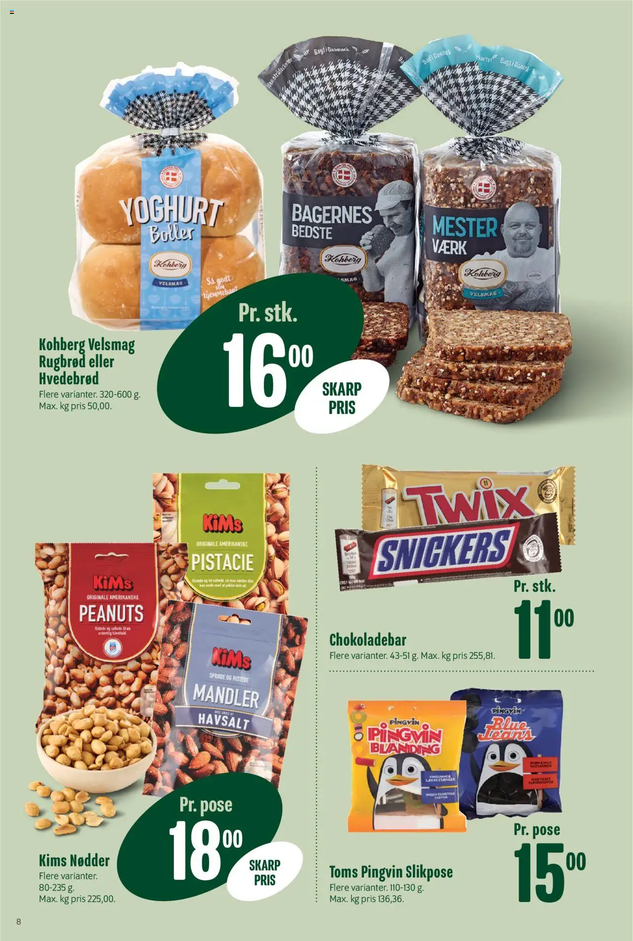Min Købmand Tilbudsavis gyldig fra 04.07.2025 | Side: 8 | Produkter: Yoghurt, Nødder, Mandler, Rugbrød