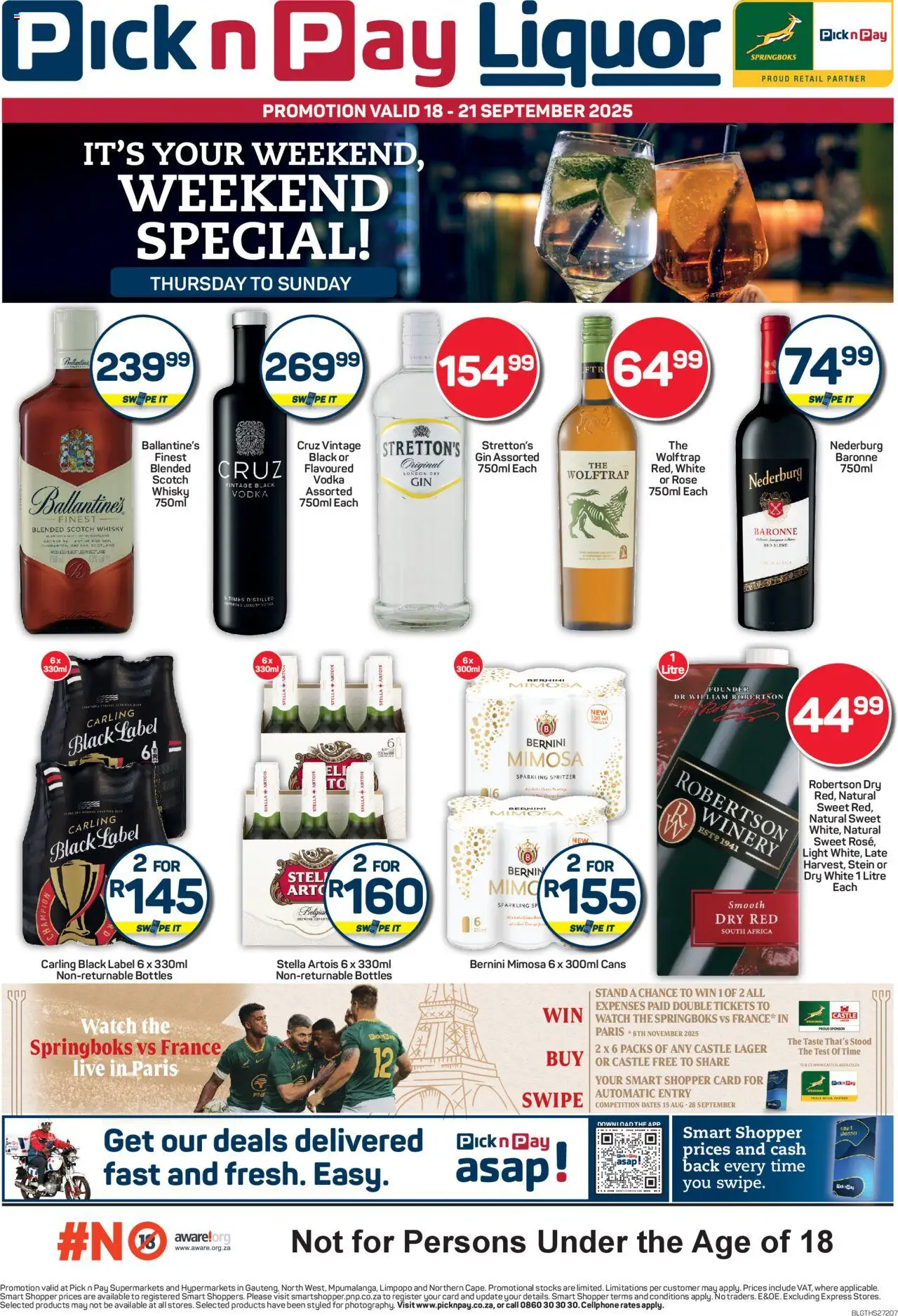 New Pick n Pay catalogue – valid from 18.09.2025 | Page: 1 | Products: Dates, Light, Gin, Vodka