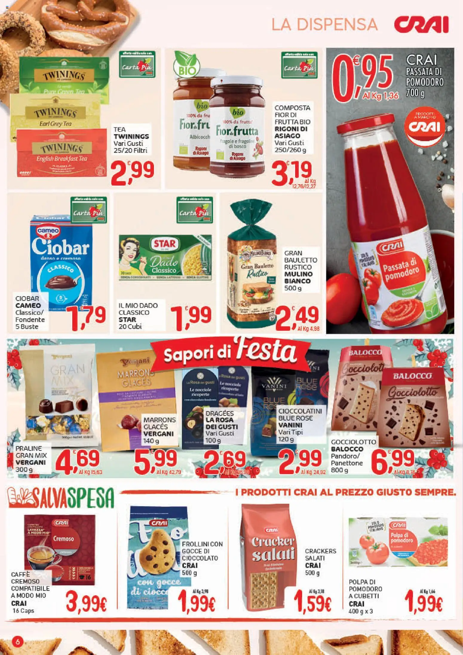 Volantino CRAI del 13.11.2025 | Pagina: 6 | Prodotti: Fragole, Frutta, Crackers, Cioccolatini