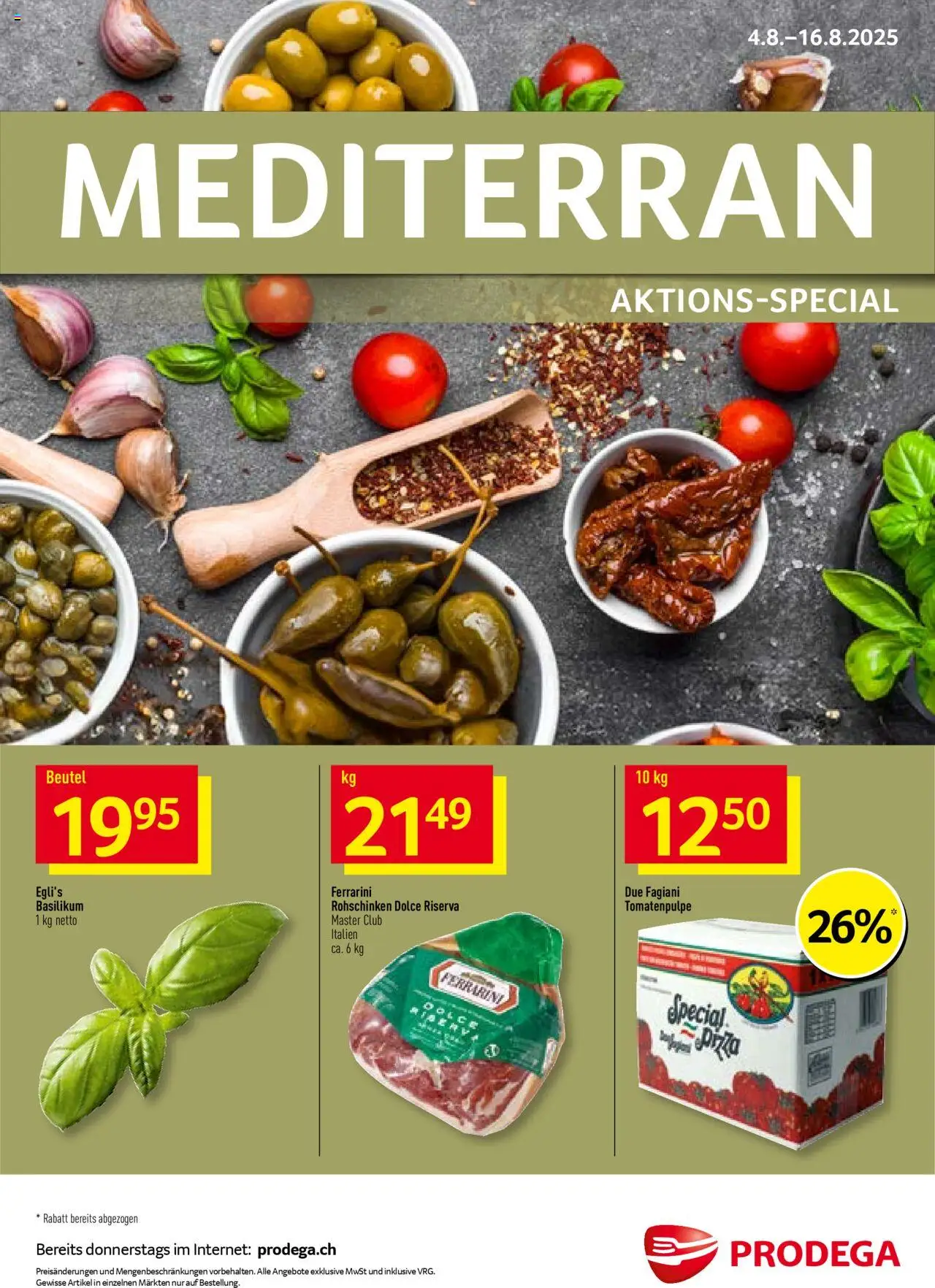 Prodega Aktionen Mediterran ab 04.08.2025 | Seite: 1