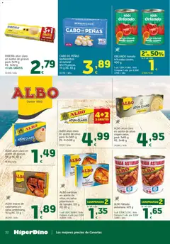 Vista previa HiperDino folleto válido desde el 23.04.2026 | Página: 32 | Productos: Calamares, Berberechos, Aceite, Atún claro