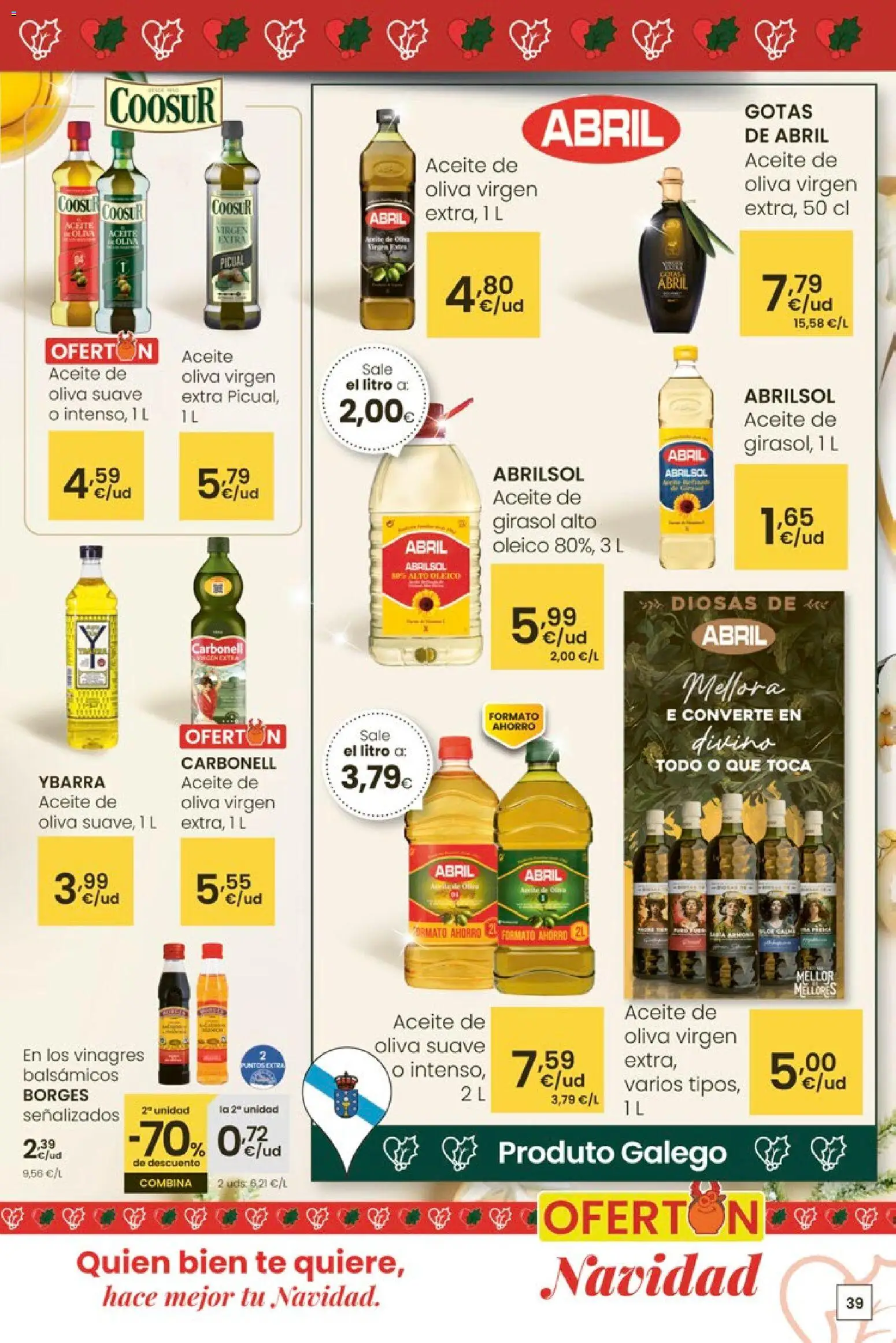 Eroski - Nadal  │ válido desde el 18.12.2025 | Página: 39 | Productos: Aceite, Té, Aceite de oliva, Aceite de girasol