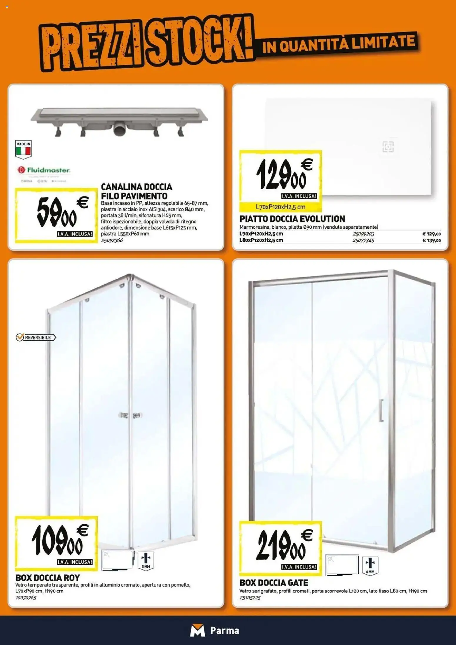 Volantino TECNOMAT del 26.03.2026 | Pagina: 2 | Prodotti: Pavimento, Box doccia, Piatto, Alluminio