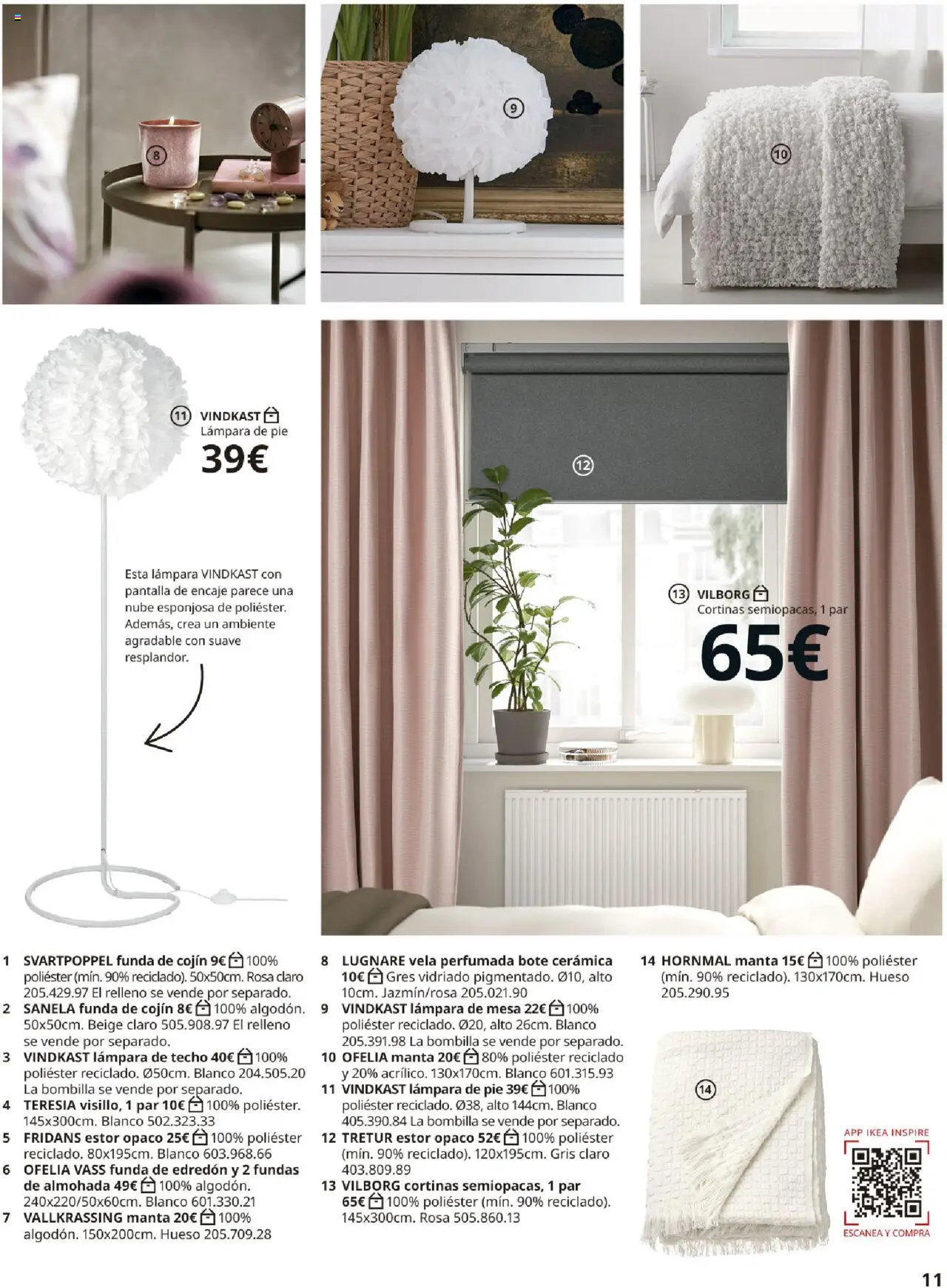 Catálogo IKEA Accesorios y decoración │ válido desde el 04.02.2025 | Página: 11 | Productos: Funda, Bombilla, Funda de cojín, Lámpara