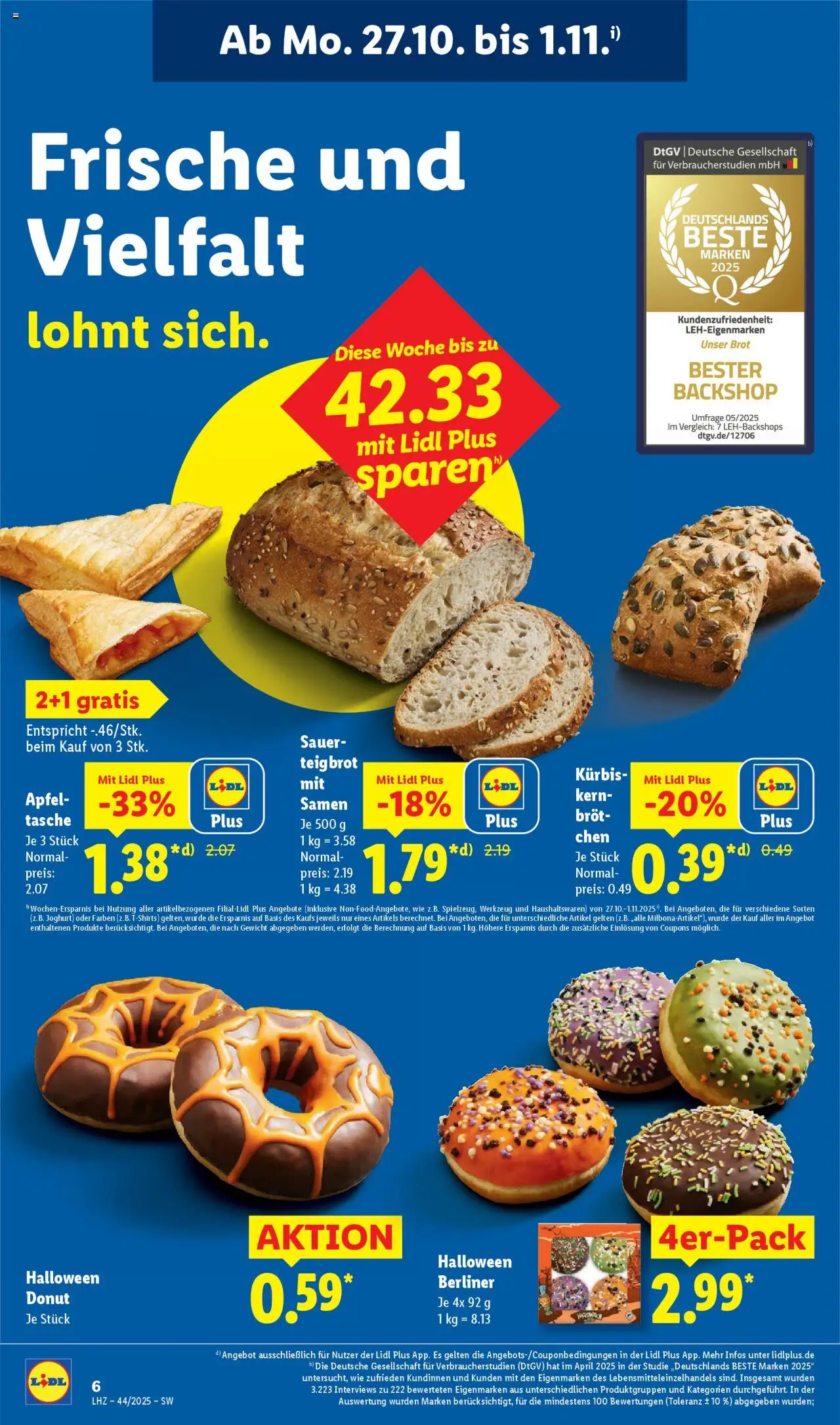 Lidl Prospekt Kornwestheim – gültig ab 27.10.2025 | Seite: 20 | Produkte: Berliner, Gewicht, Äpfel, Kürbis