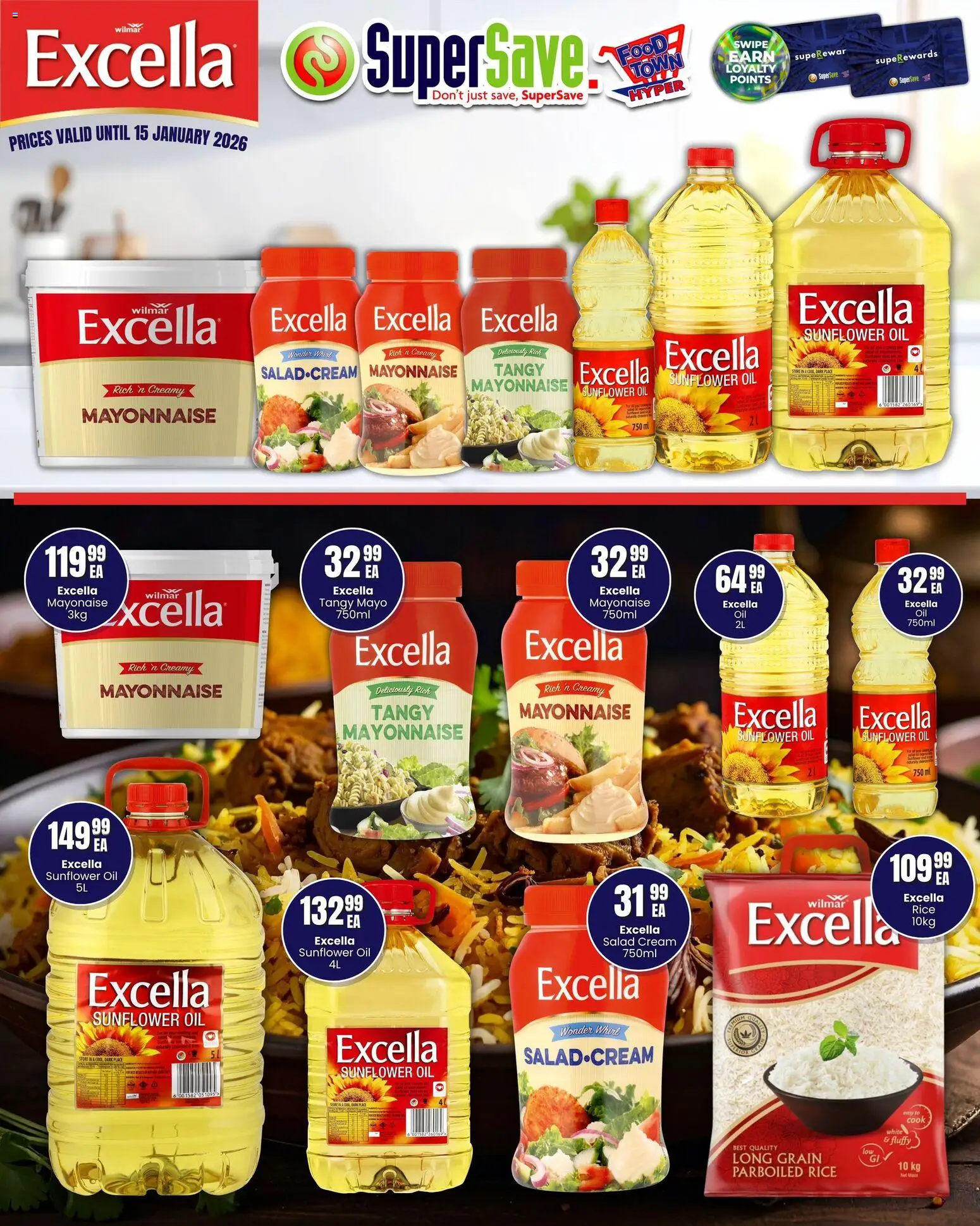 New Super Save catalogue – valid from 06.01.2026 | Page: 1 | Products: Oil, Rice, Cream, Salad