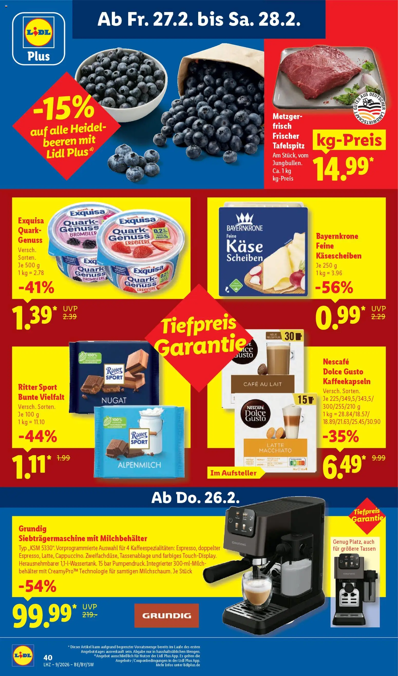 Lidl Prospekt Kornwestheim – gültig ab 23.02.2026 | Seite: 64 | Produkte: Tafelspitz, Nescafe, Käse, Ritter sport