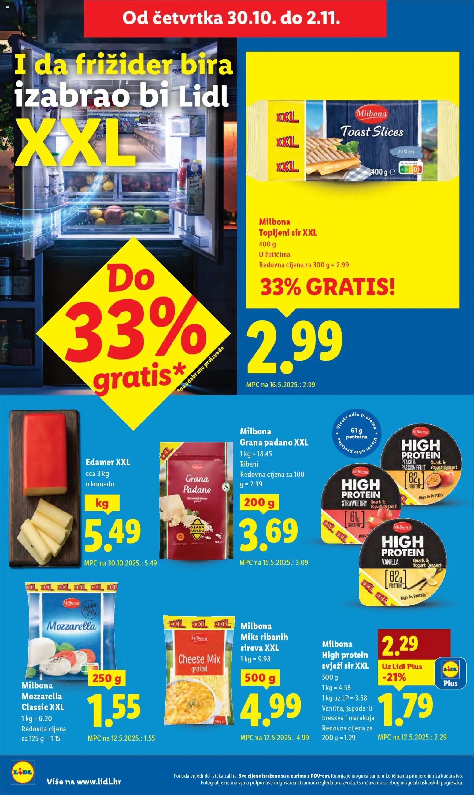 Lidl katalog | vrijedi od 27.10.2025 | Stranica: 64 | Proizvodi: Mozzarella, Jogurt, Svježi sir, Breskva