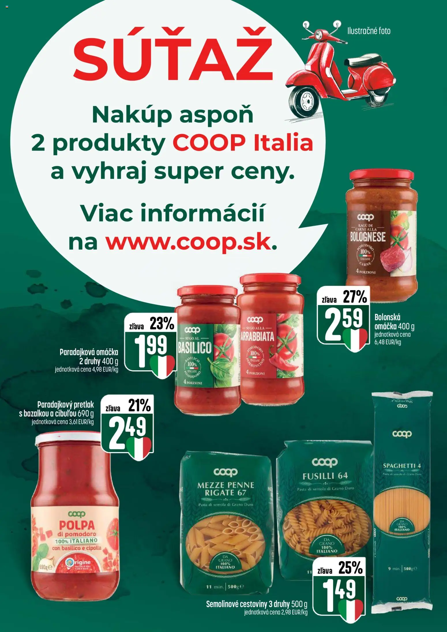 Nové COOP Jednota akcie – leták je platný od 22.01.2026 | Strana: 30 | Produkty: Penne, Fusilli, Cestoviny, Omáčka