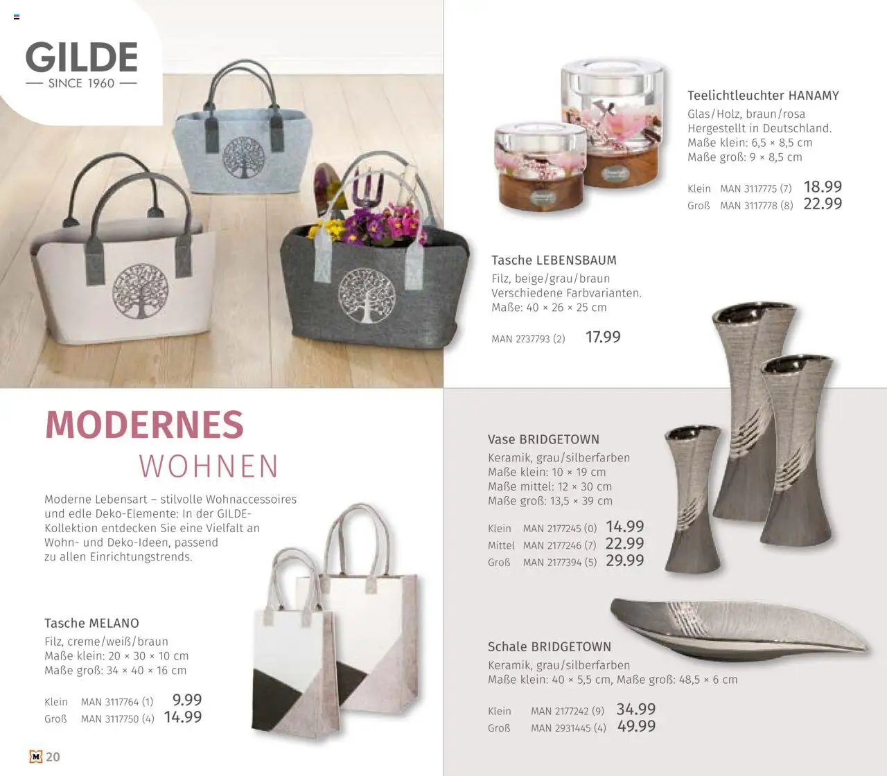 Müller Haushaltskatalog – gültig ab 03.10.2025 | Seite: 20 | Produkte: Tasche, Vase