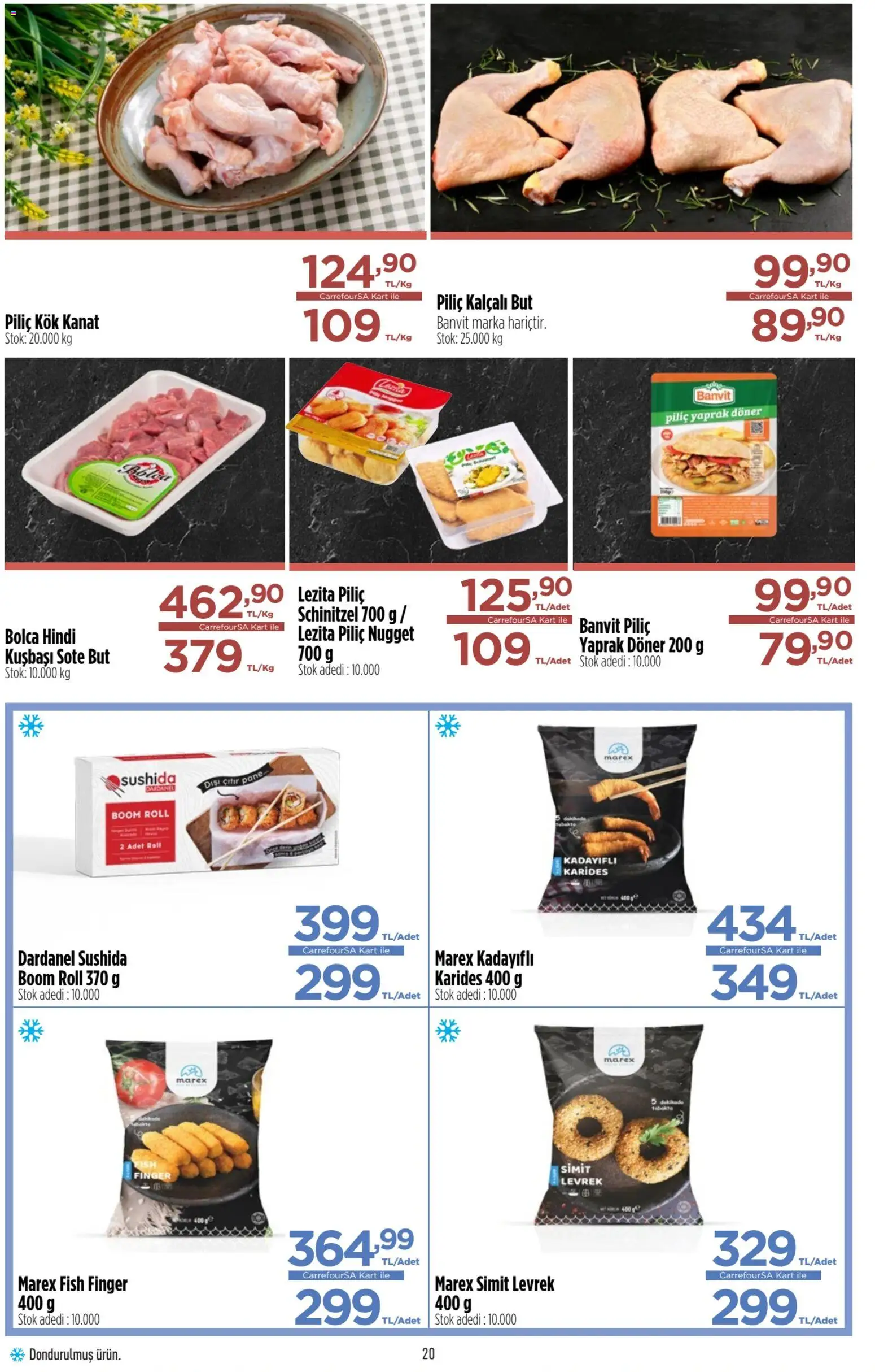 CarrefourSA Katalog - 15.01.2026 tarihinden itibaren geçerlidir | Sayfa: 20 | Ürünler: Döner, Piliç, Levrek, Piliç nugget