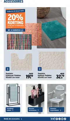 GAMMA - Sanitairspecial - Voorbeeld van een folder van GAMMA, geldig van 07.01.2026 | Pagina: 43 | Producten: Badmat, Handdoek, Bad, Douche