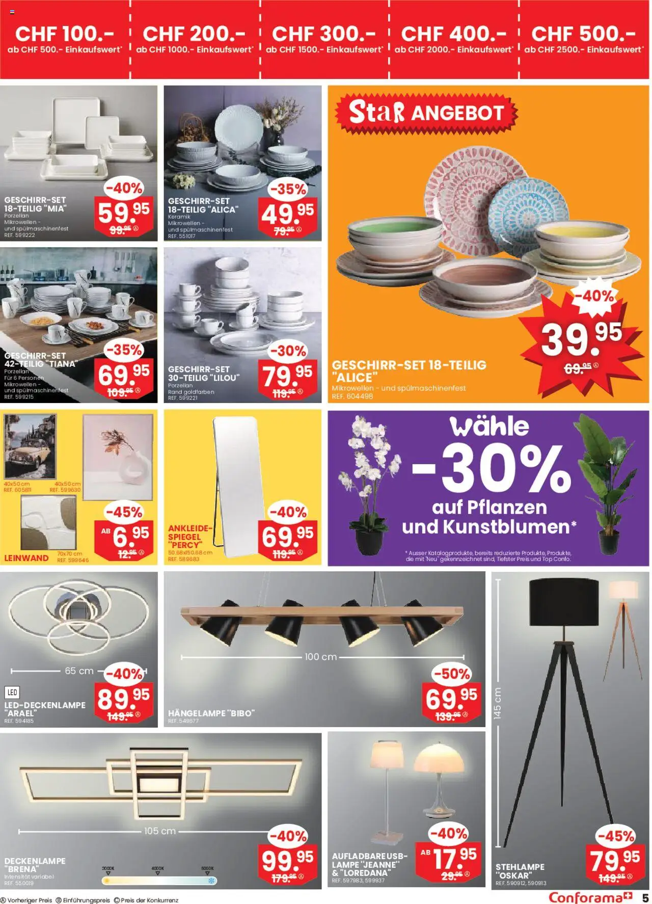 Conforama Aktionen ab 23.07.2025 | Seite: 5 | Produkte: Spiegel, Lampe, Top, Usb