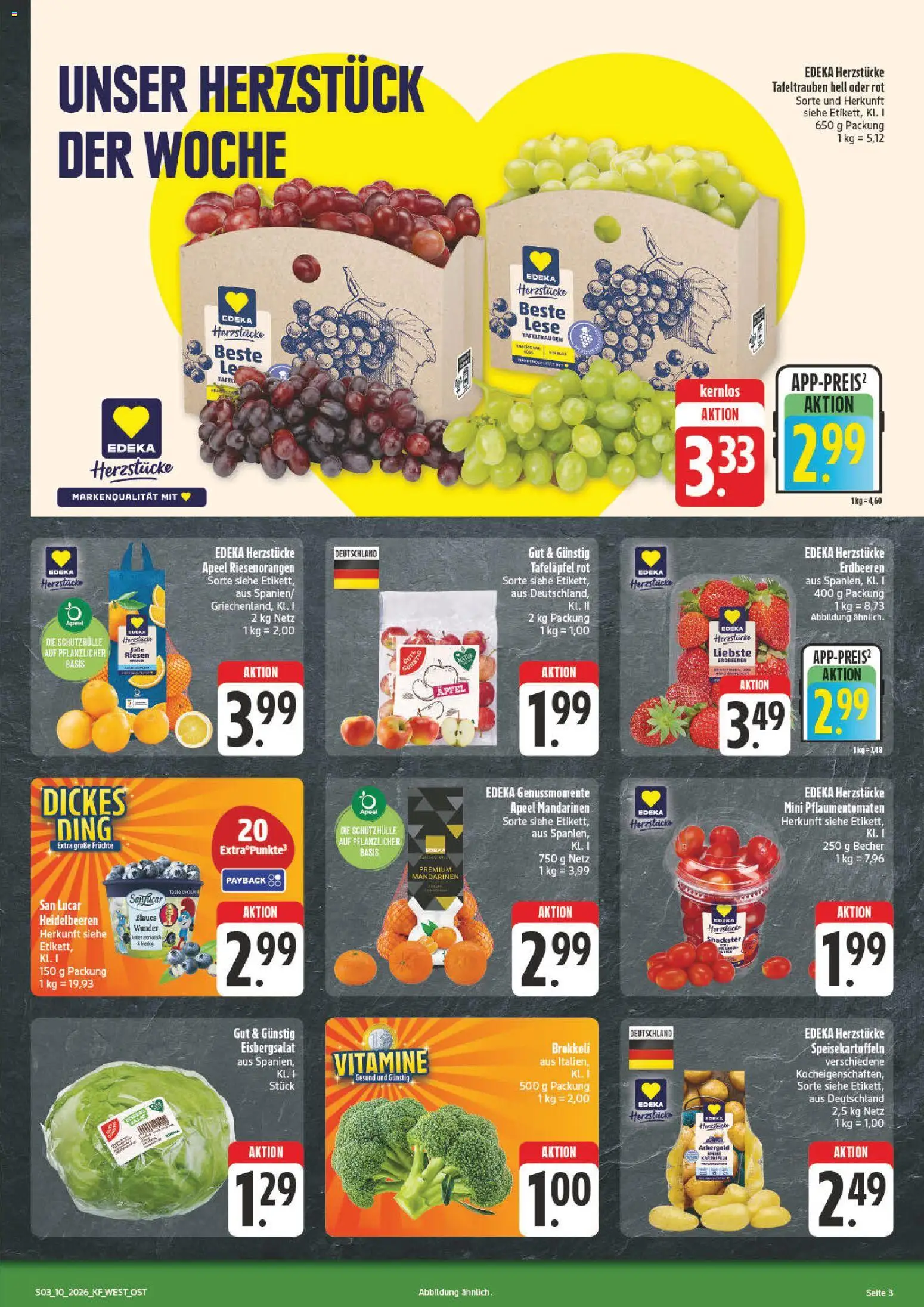 nah & gut Prospekt 	 – gültig ab 02.03.2026 | Seite: 3 | Produkte: Eisbergsalat, Heidelbeeren, Brokkoli, Erdbeeren