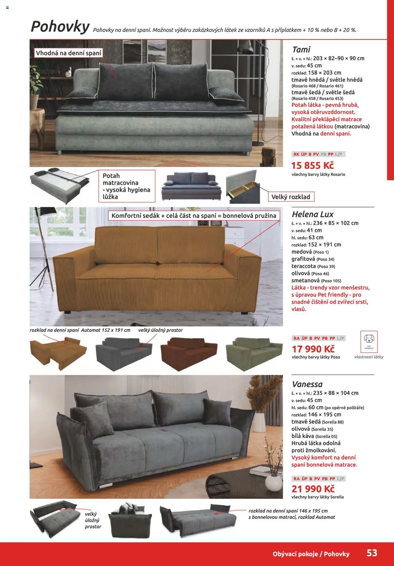 ORFA nábytek katalog 2025-2026 od 01.10.2025 | Strana: 53 | Produkty: Polštáře, Káva, Matrace, Barvy
