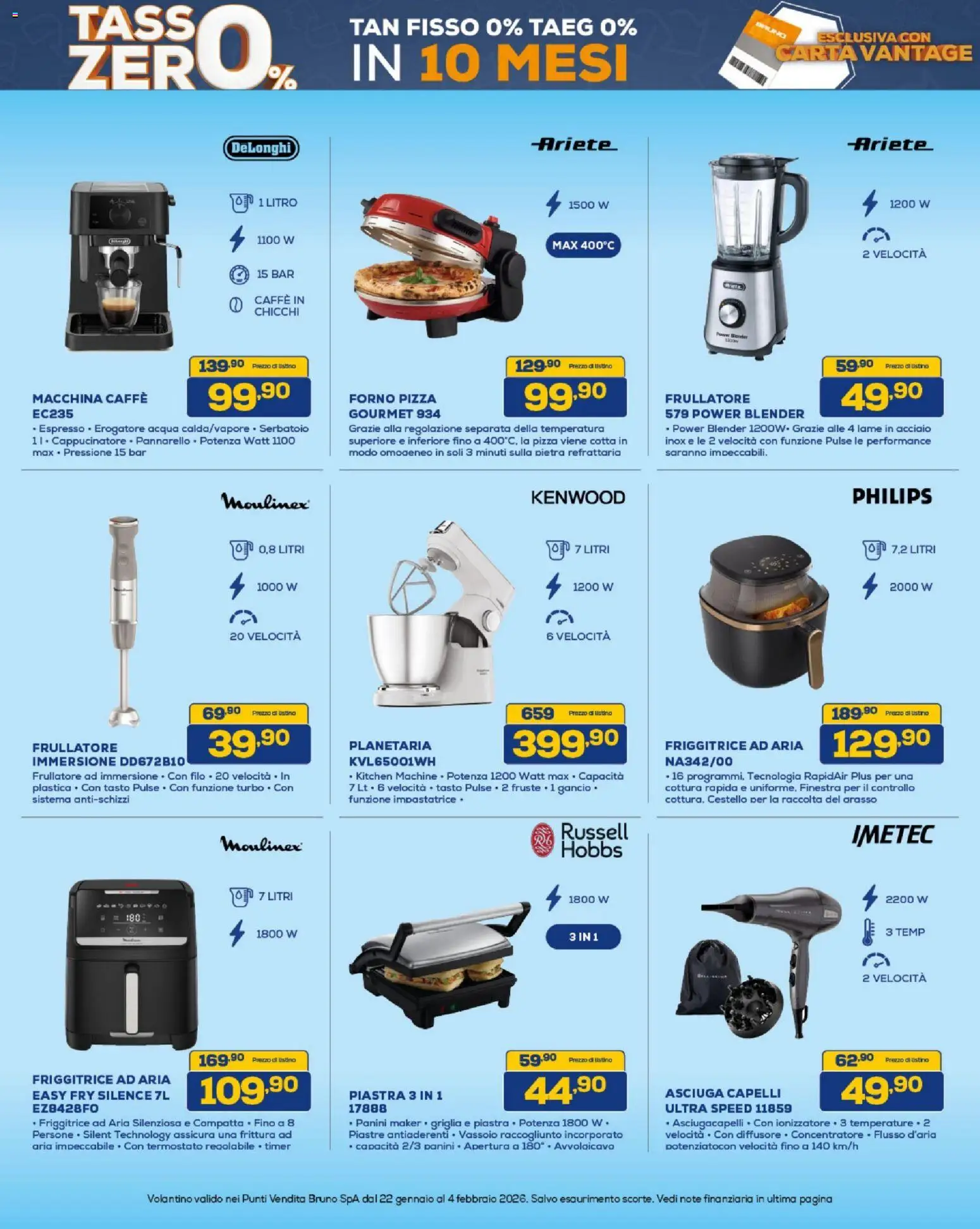 Volantino BRUNO del 22.01.2026 | Pagina: 30 | Prodotti: Impastatrice, Griglia, Asciugacapelli, Vassoio