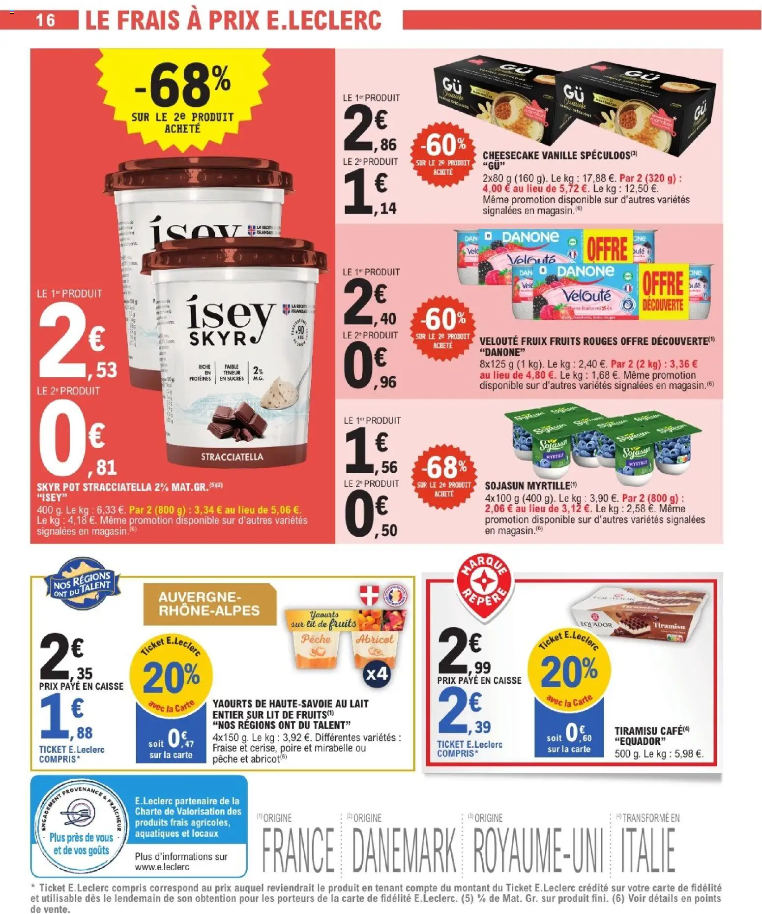 {H1} | Page: 16 | Produits: Lait entier, Fraise, Lit, Café