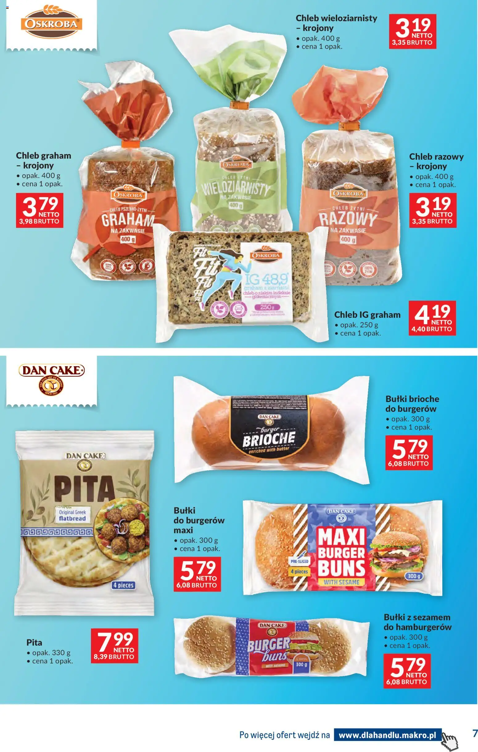 Makro Gazetka - Dystrybucja do sklepów od 07.01.2026 | Strona: 7 | Produkty: Chleb żytni, Chleb, Chleb wieloziarnisty, Pita