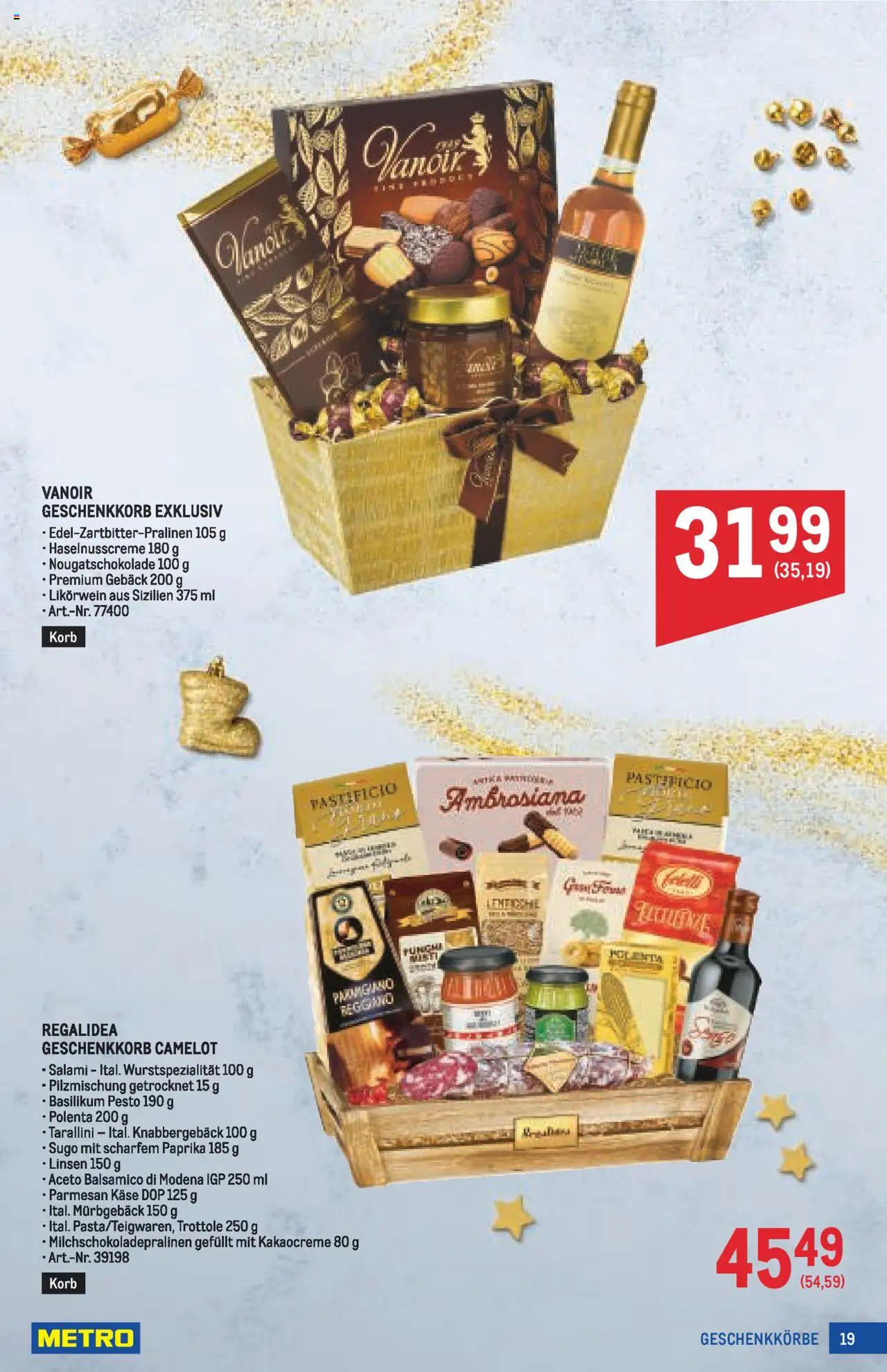 Metro  Deko & Geschenke gültig ab 16.10.2025 | Seite: 19 | Produkte: Korb, Käse, Salami, Bain moussant