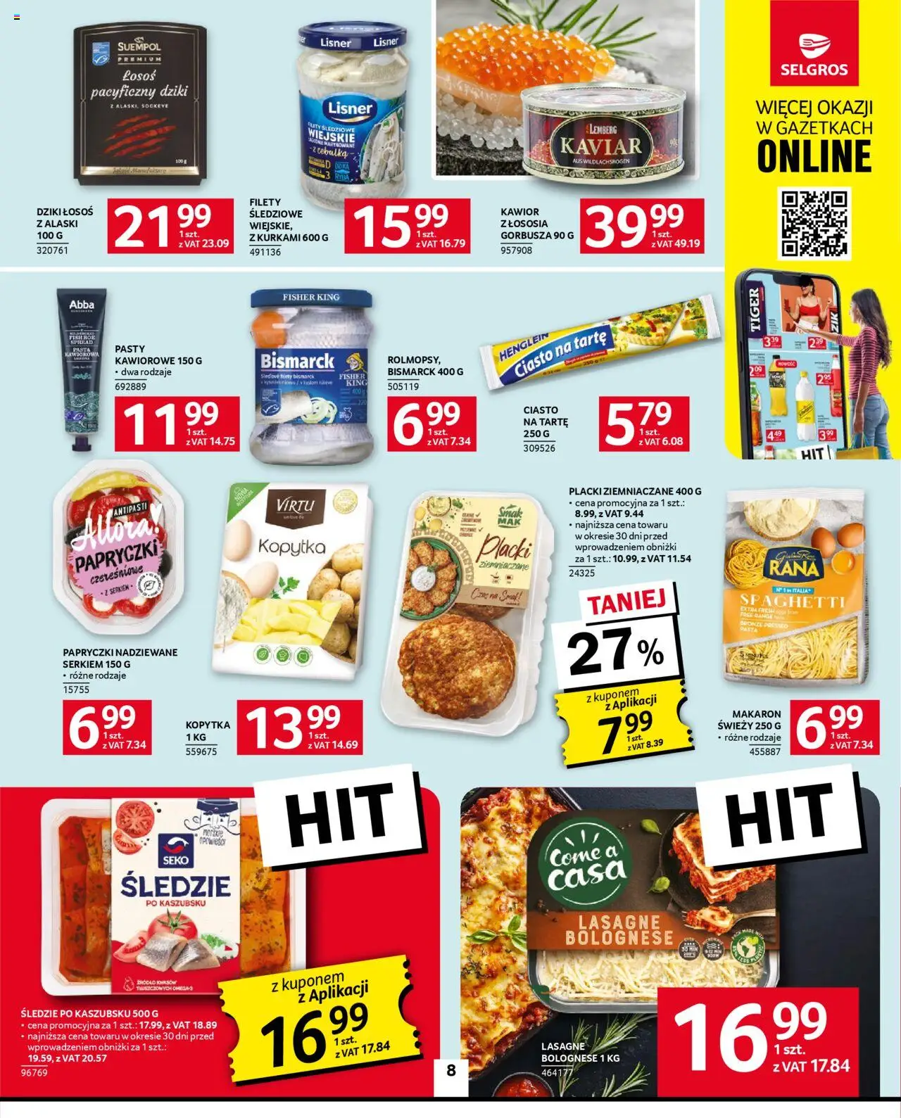 Selgros cash&carry Gazetka od 14.08.2025 | Strona: 8 | Produkty: Placki ziemniaczane, Lasagne, Ciasto na tartę, Łosoś