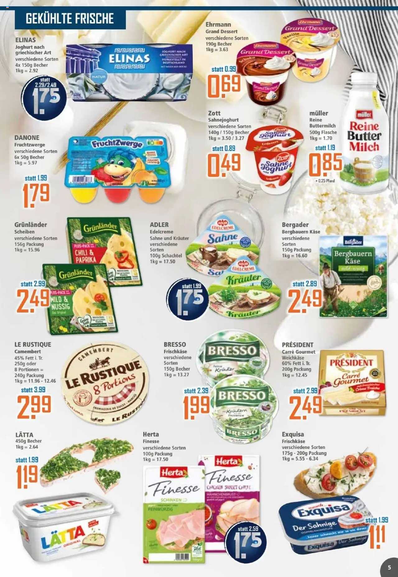 Klaas & Kock Prospekt – gültig ab 22.09.2025 | Seite: 5 | Produkte: Buttermilch, Butter, Joghurt, Frischkase