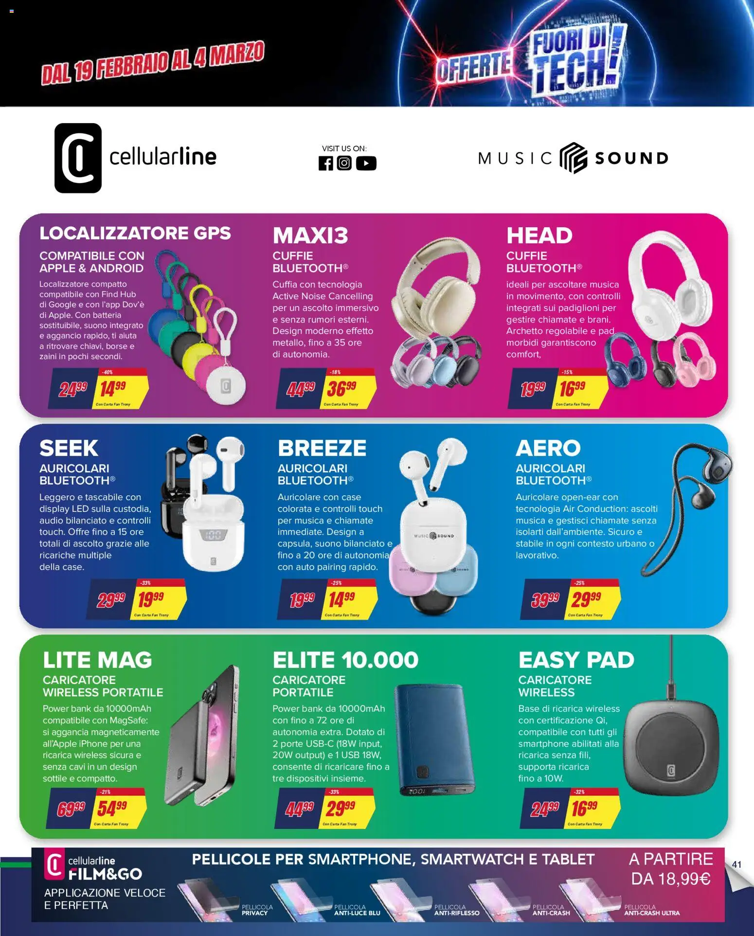 Volantino Trony del 19.02.2026 | Pagina: 41 | Prodotti: Iphone, Tablet, Audio, Batteria