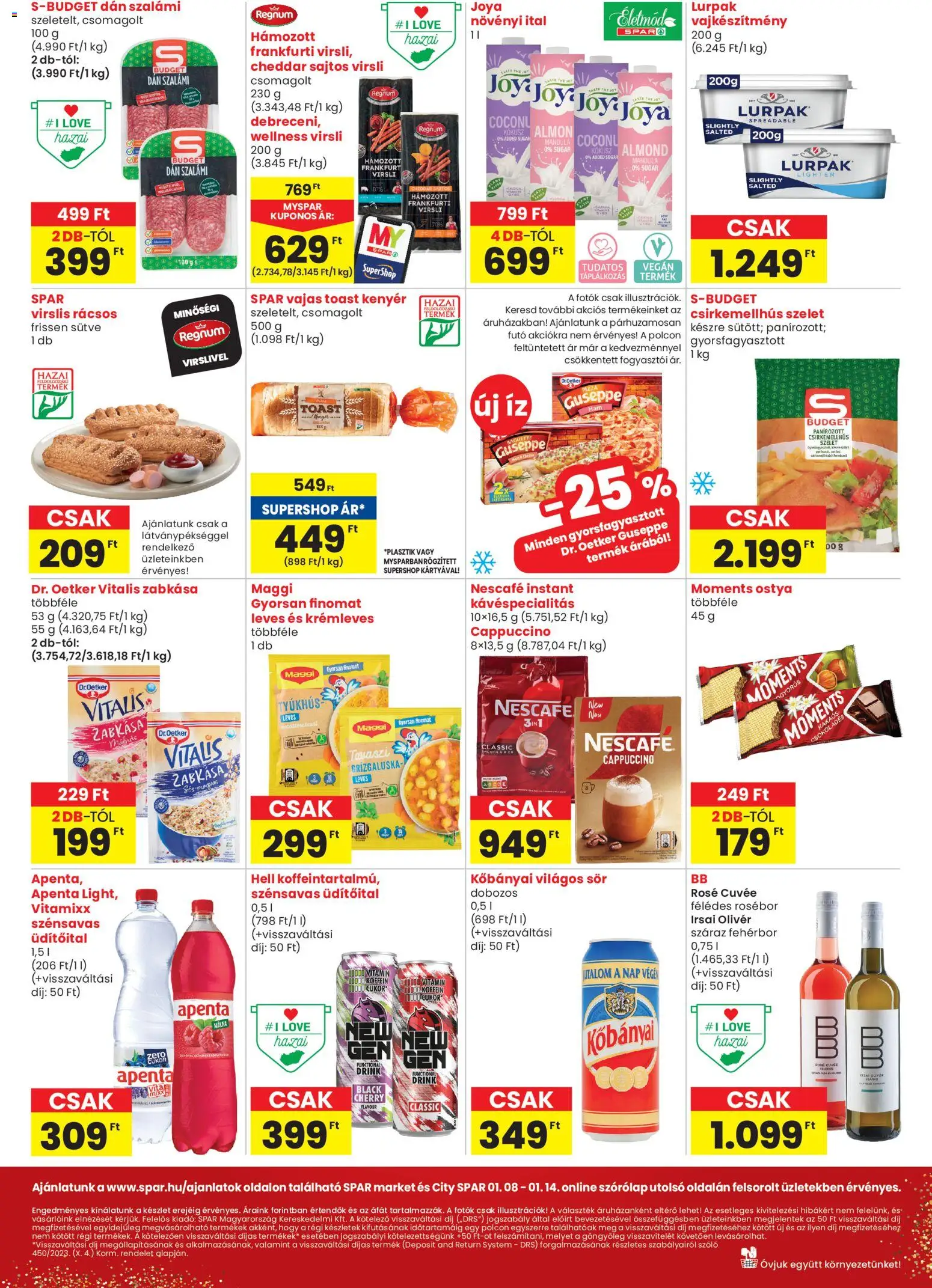 Spar Market akciós ujság - amely érvényes a következő dátumtól: 08.01.2026 | Oldal: 2 | Termékek: Kokusz, Mandula, Zabkása, Kenyér