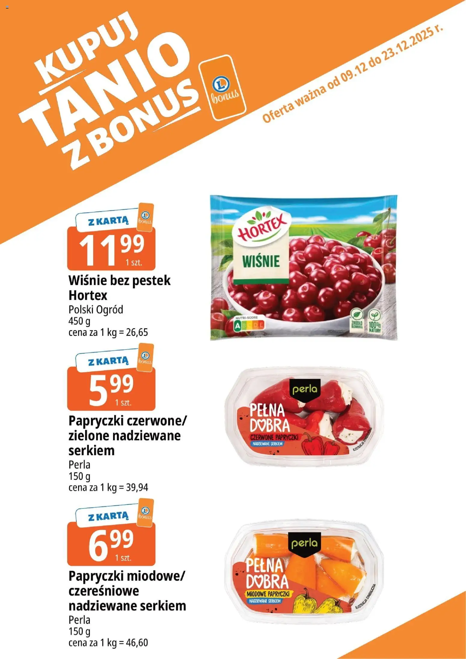 E.Leclerc Gazetka - Zamość kupony dodatkowe od 09.12.2025 | Strona: 10 | Produkty: Karta, Wiśnie