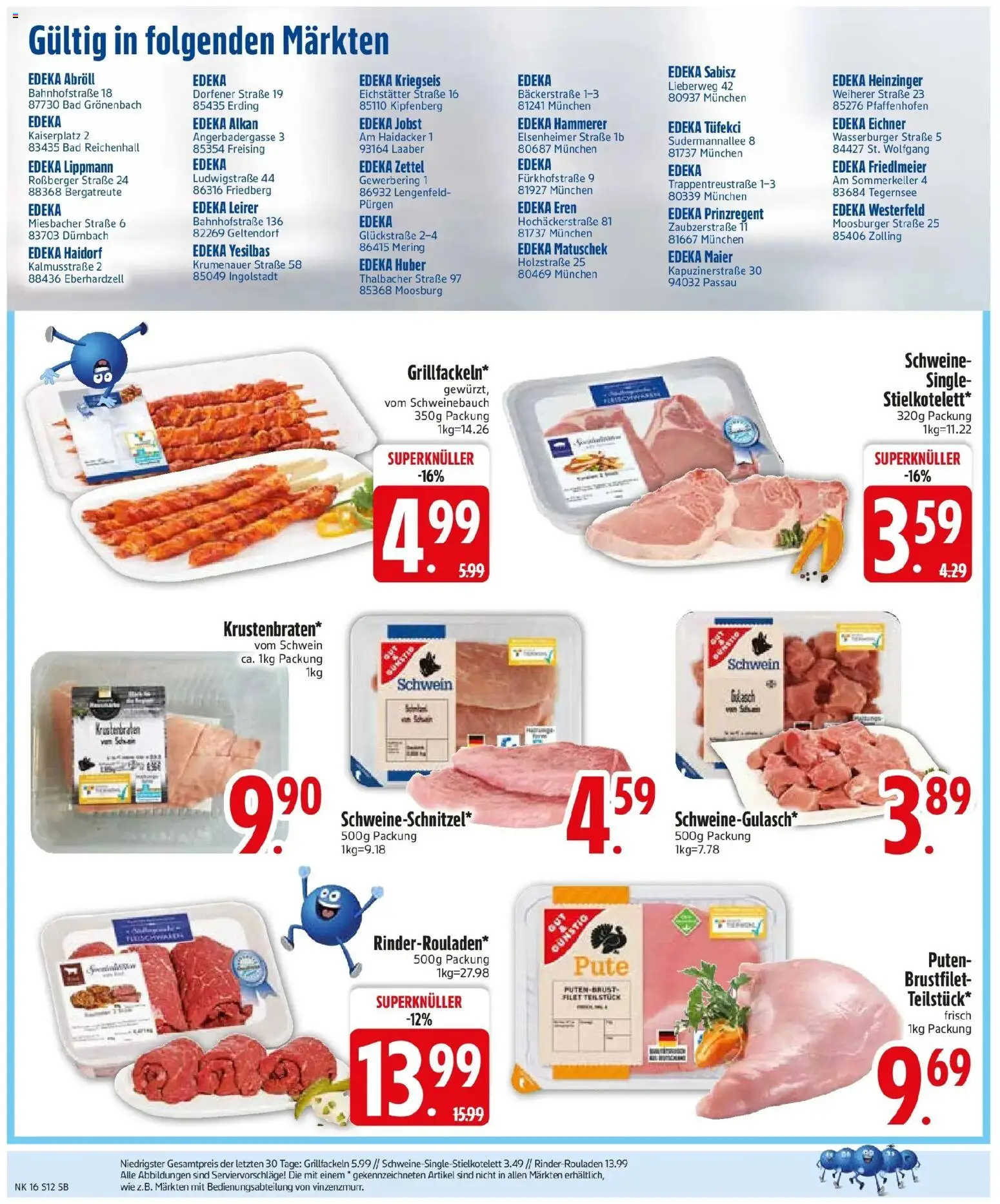 Edeka prospekt München	 – gültig ab 13.04.2026 | Seite: 14 | Produkte: Pute, Schweinebauch, Bad, Gulasch