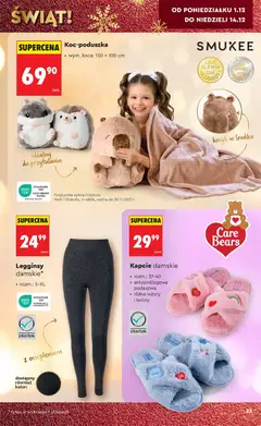 Pogląd oferty "Legginsy damskie*, Legginsy damskie, rozm.: S-XL" - ważna od 29.11.2025 | Strona: 23 | Produkty: Legginsy, Kapcie, Koc-poduszka