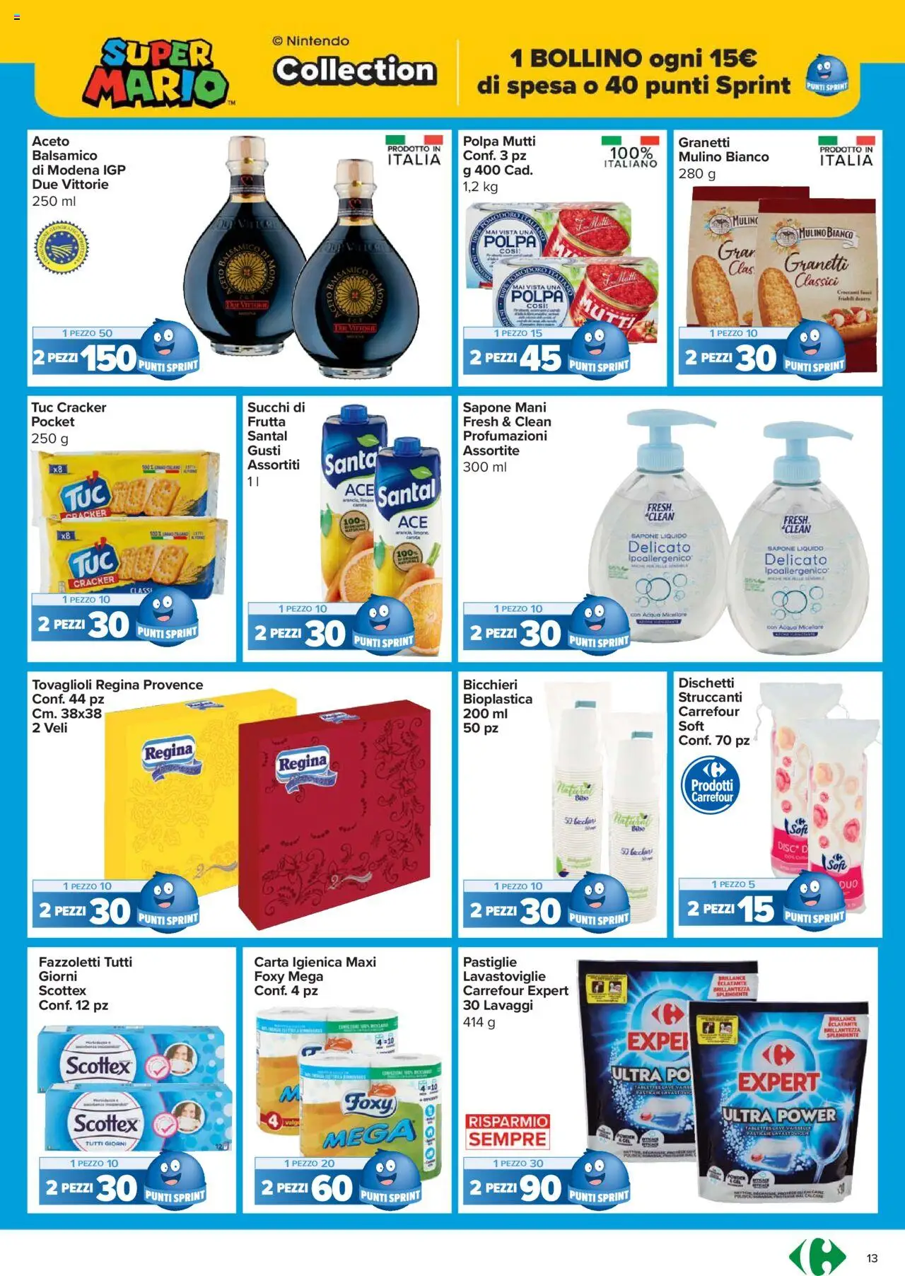 Volantino Carrefour del 14.10.2025 | Pagina: 13 | Prodotti: Sapone, Acqua, Frutta, Mutti