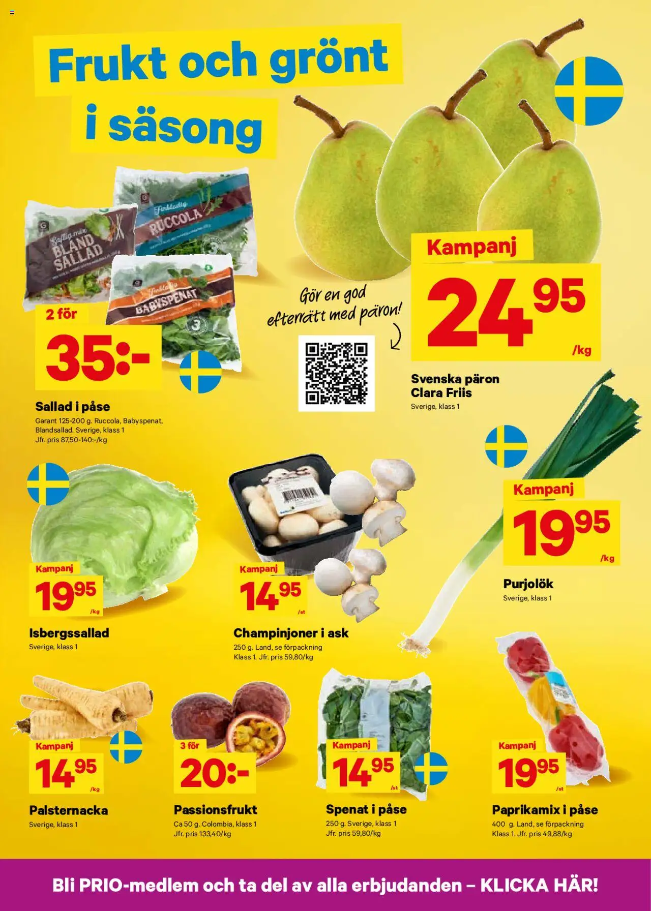 City Gross reklamblad aktuell från 08.09.2025 | Sida: 3 | Produkter: Isbergssallad, Champinjoner, Passionsfrukt, Sallad