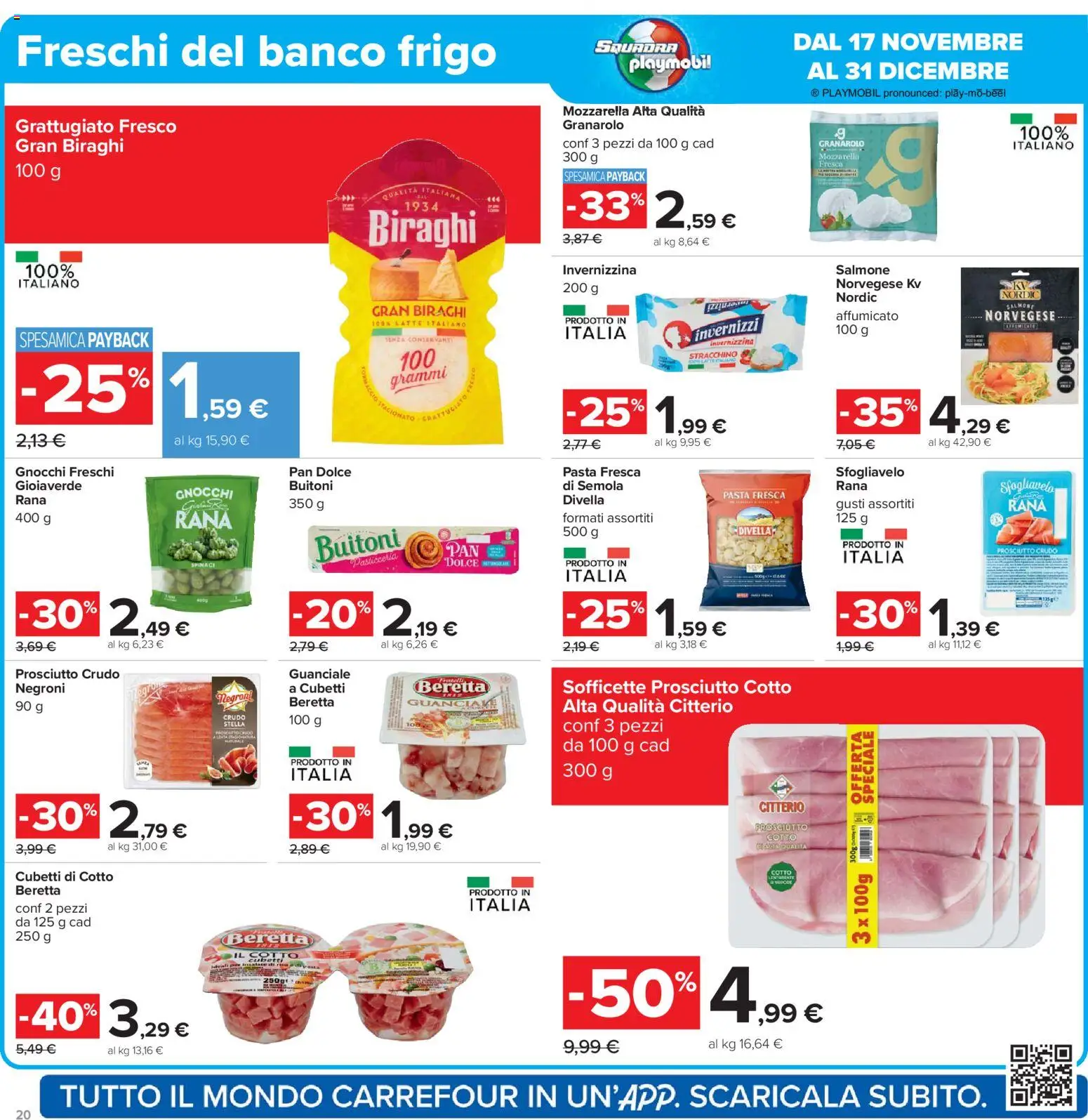 Volantino Carrefour del 17.11.2025 | Pagina: 20 | Prodotti: Prosciutto Crudo, Salmone, Prosciutto, Stracchino