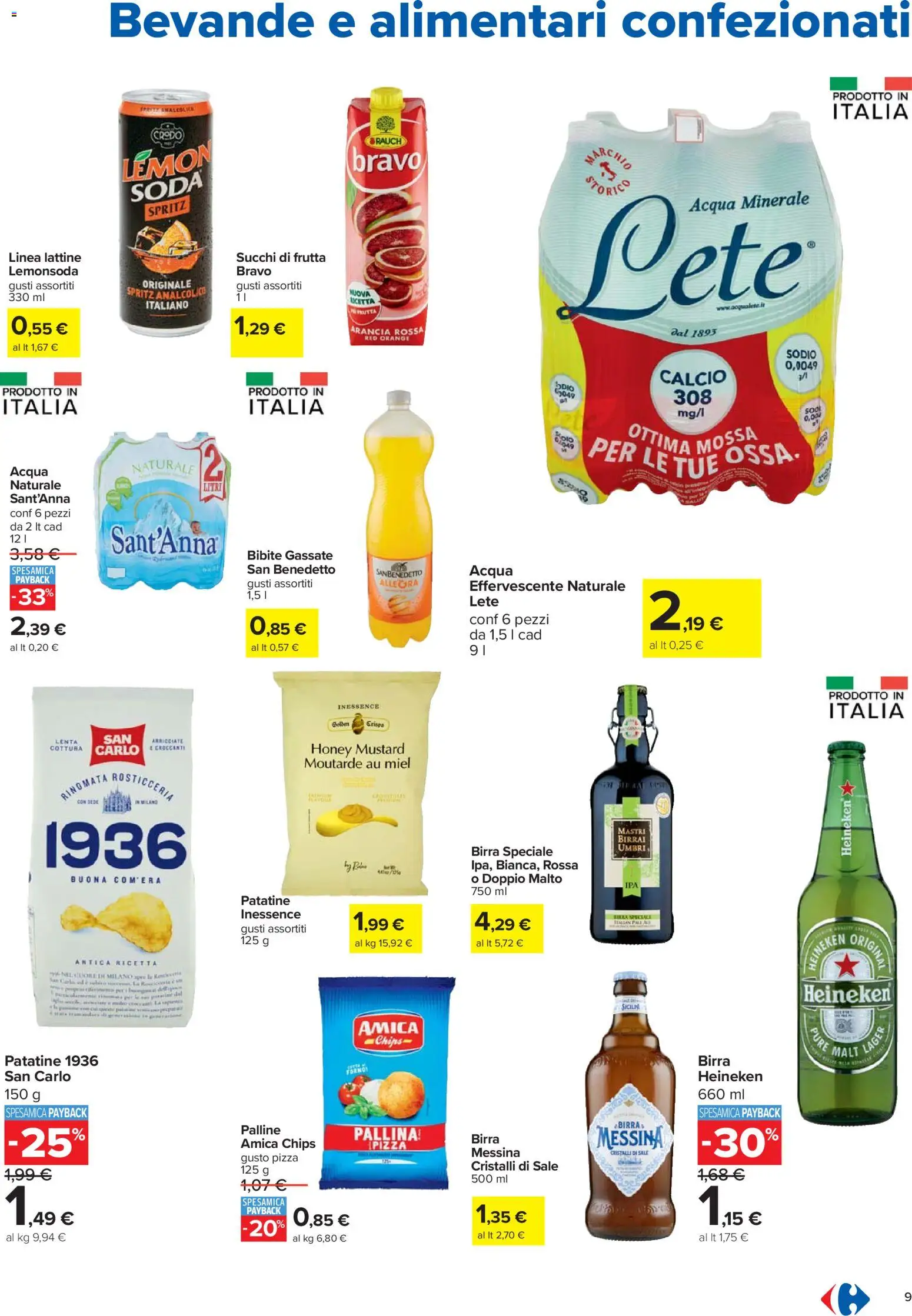 Volantino Carrefour del 27.12.2025 | Pagina: 9 | Prodotti: Pizza, Frutta, Bibite, Acqua minerale