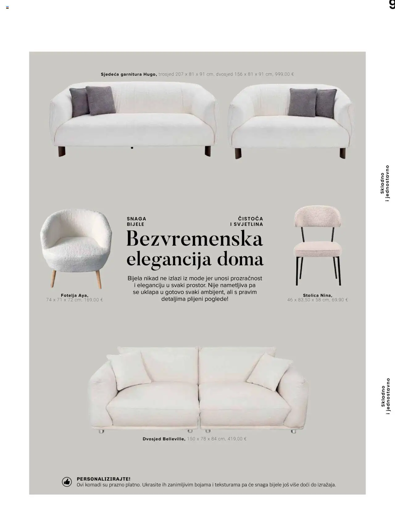 Lesnina katalog | vrijedi od 10.04.2025 | Stranica: 9 | Proizvodi: Trosjed, Fotelja, Stolica, Dvosjed