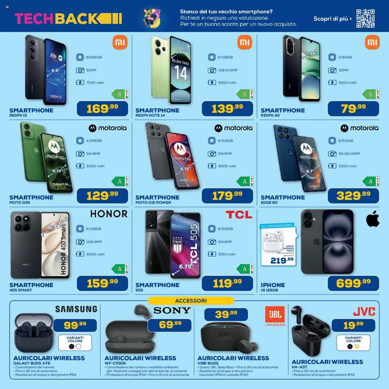 Volantino Euronics del 09.10.2025 | Pagina: 5 | Prodotti: Auricolari, Iphone, Tè, Smartphone