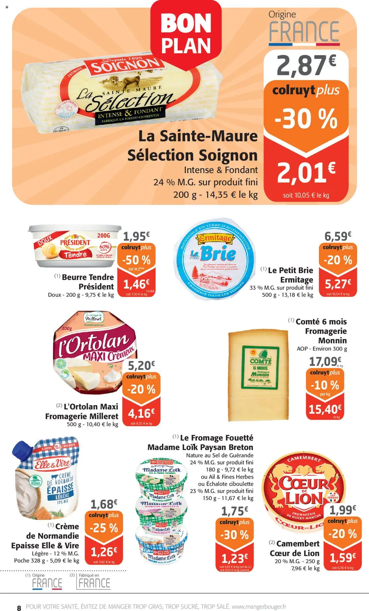  | Page: 8 | Produits: Ail, Lait, Fromage, Camembert